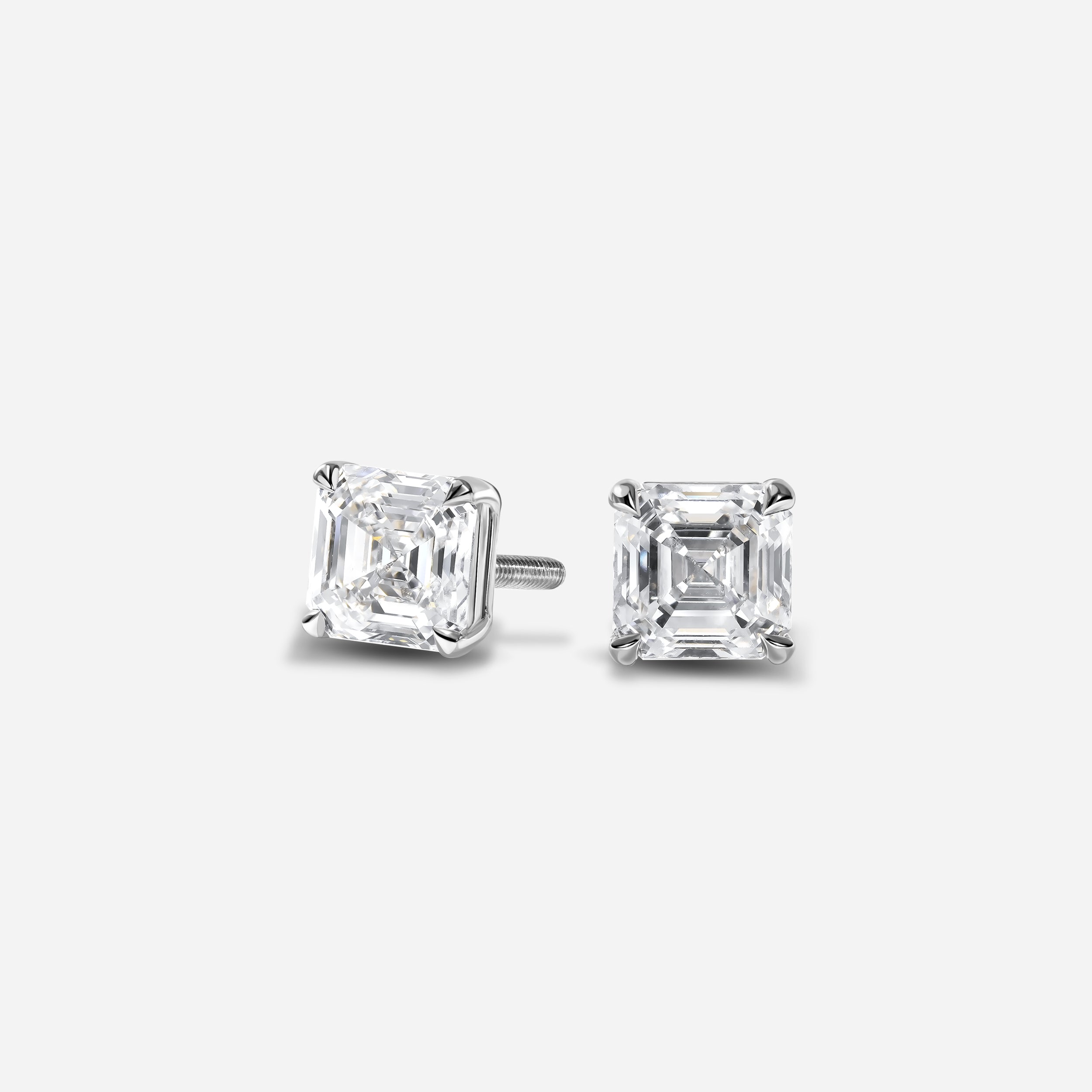 Asscher Cut Studs