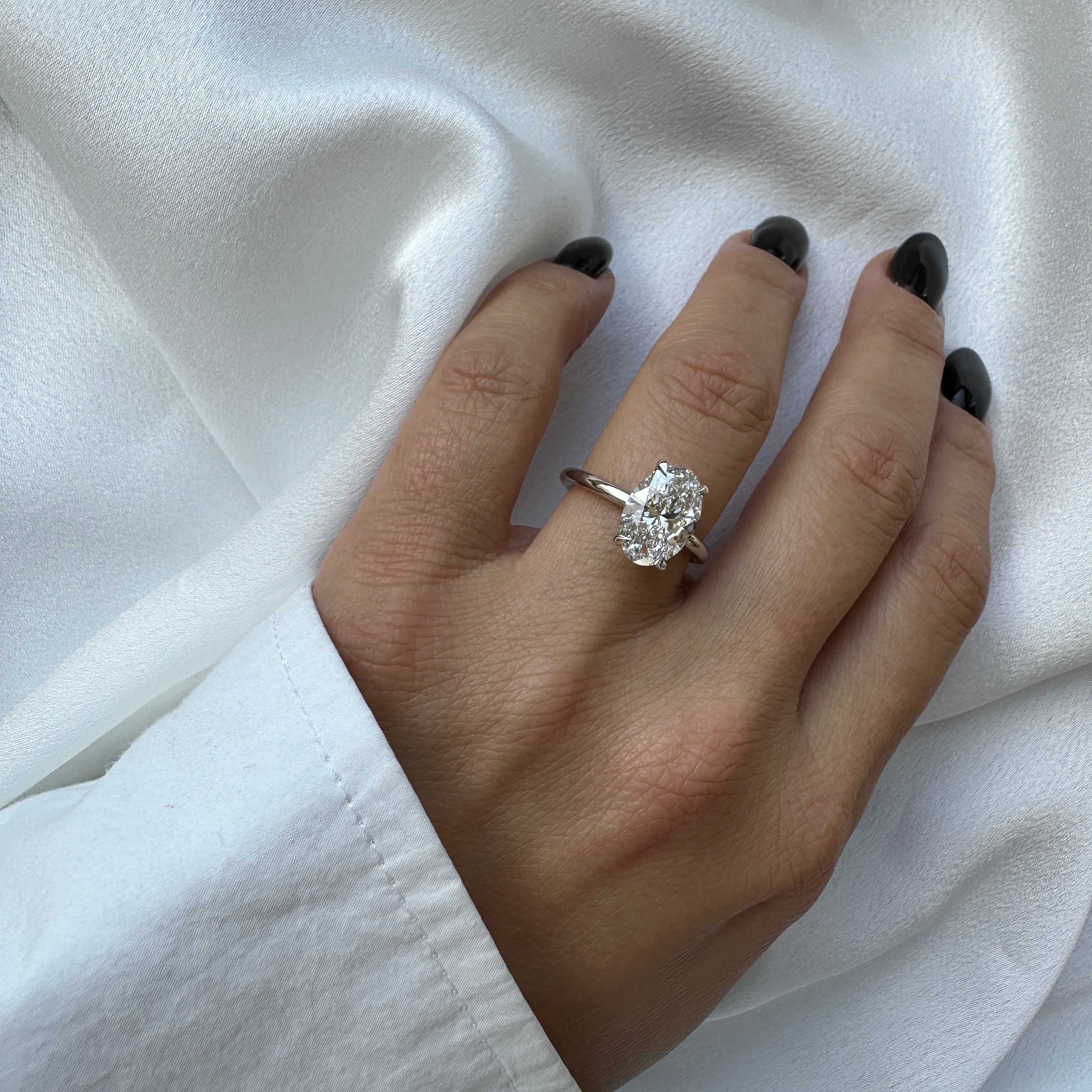 Oval Solitaire Ring | 2.5 CT