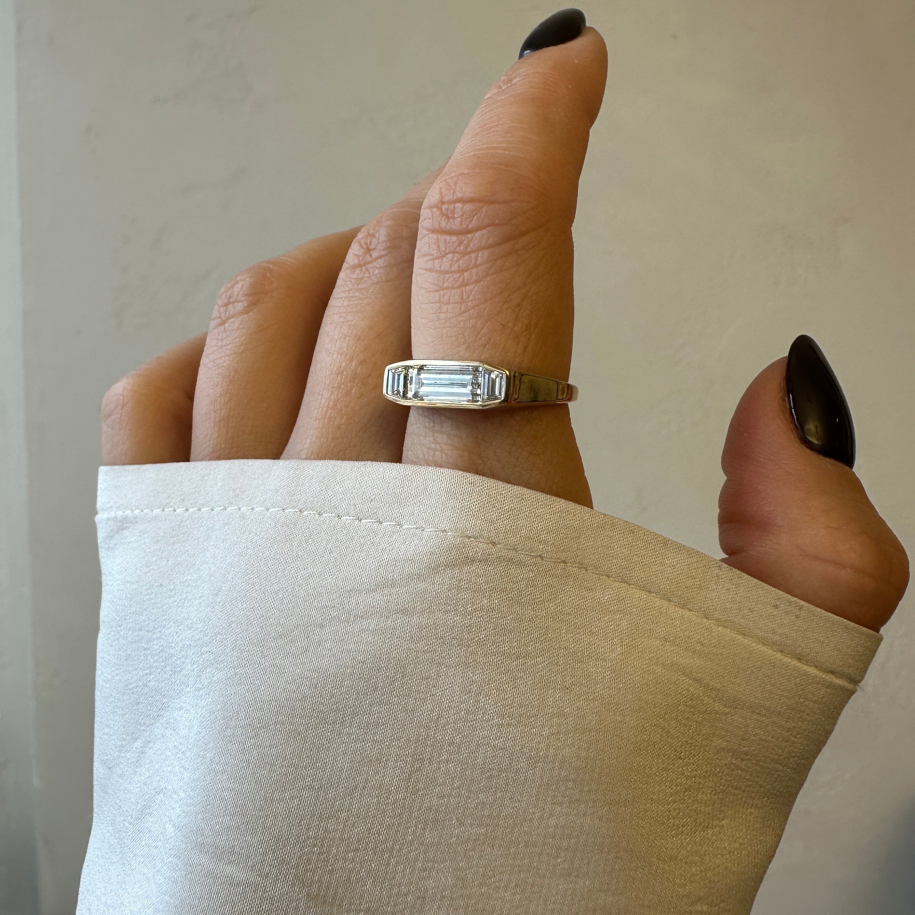 Baguette & Traps Bezel Ring