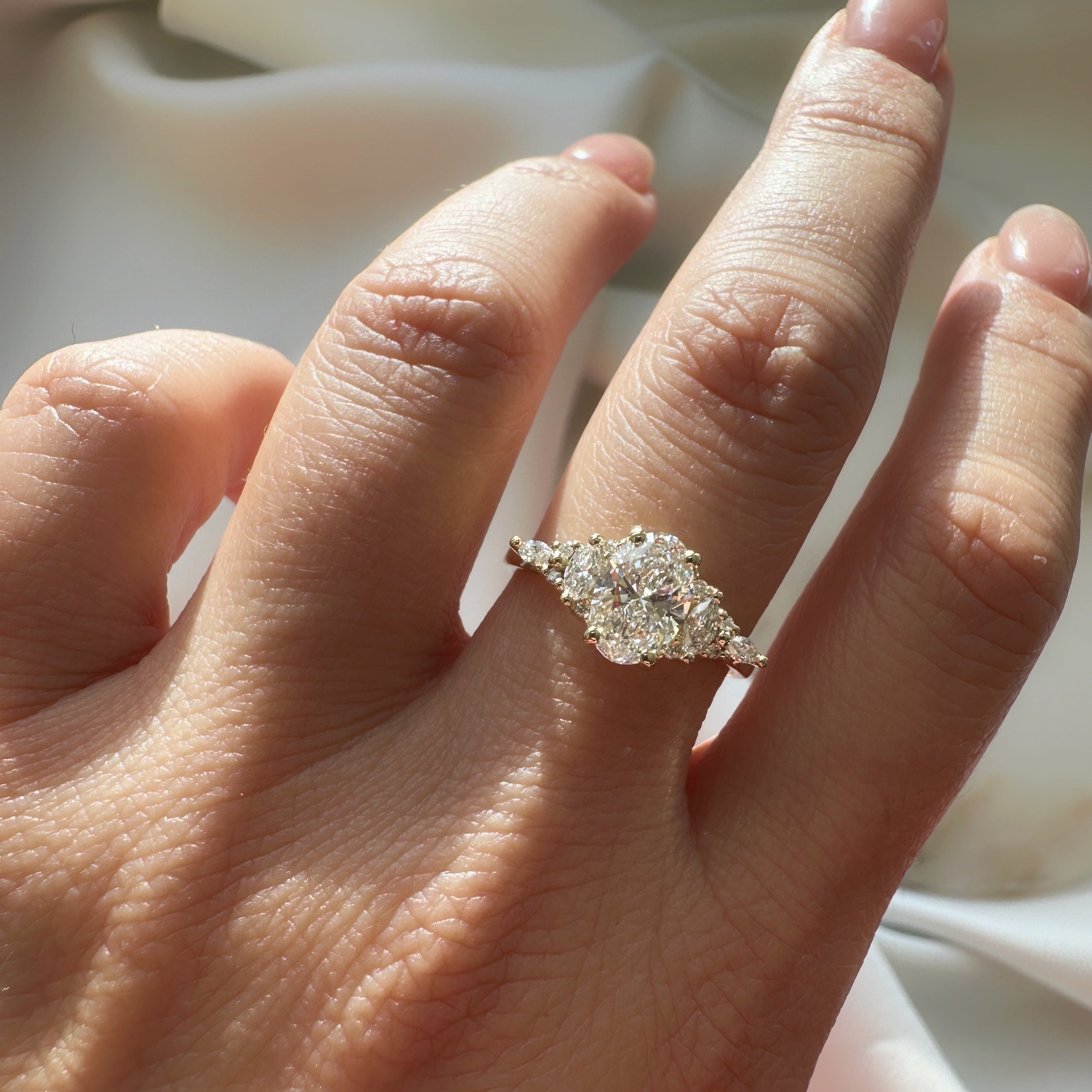 Oval Diamond and baby Marquise