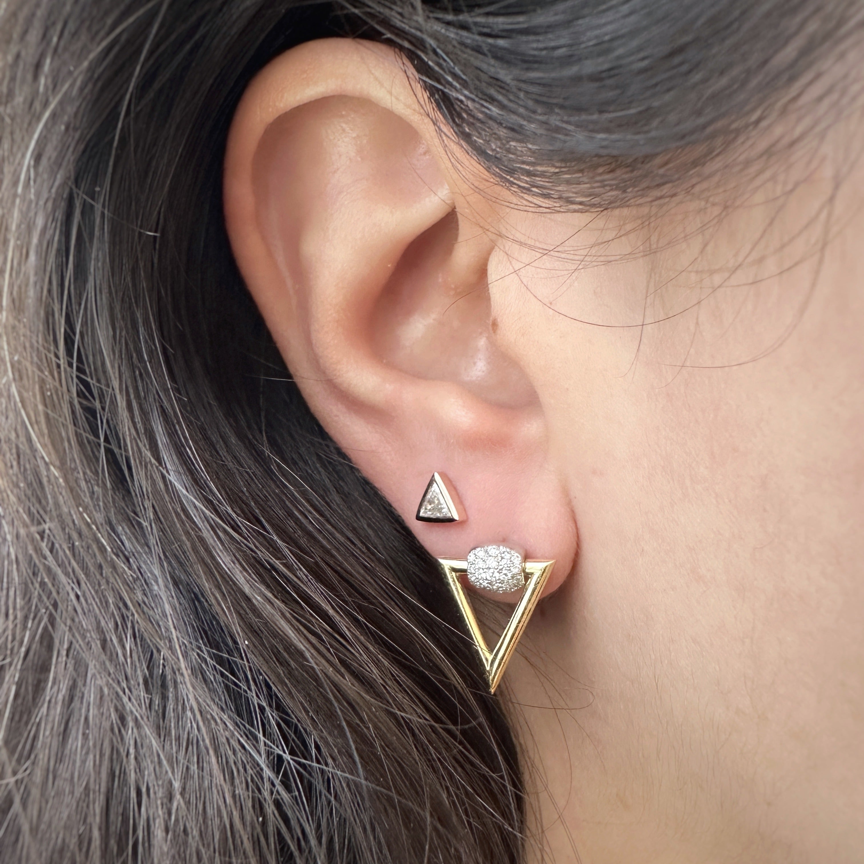 Triangle Bezel Studs | 0.12 CT