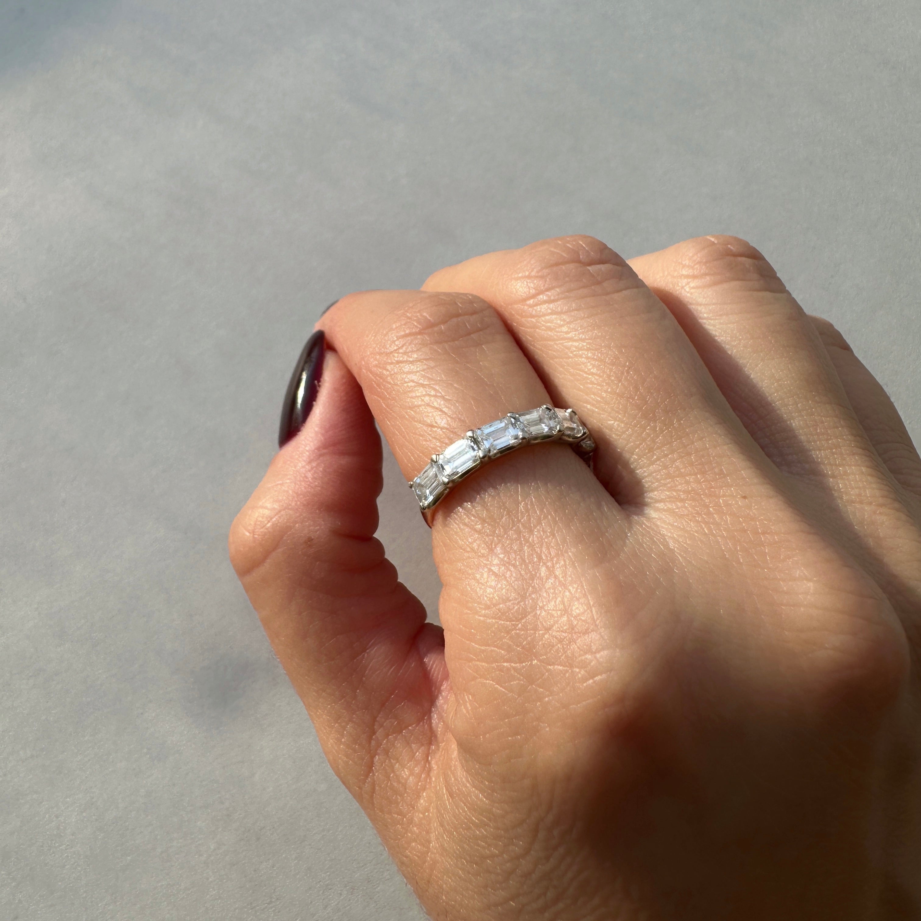 East-West Emerald Cut Band