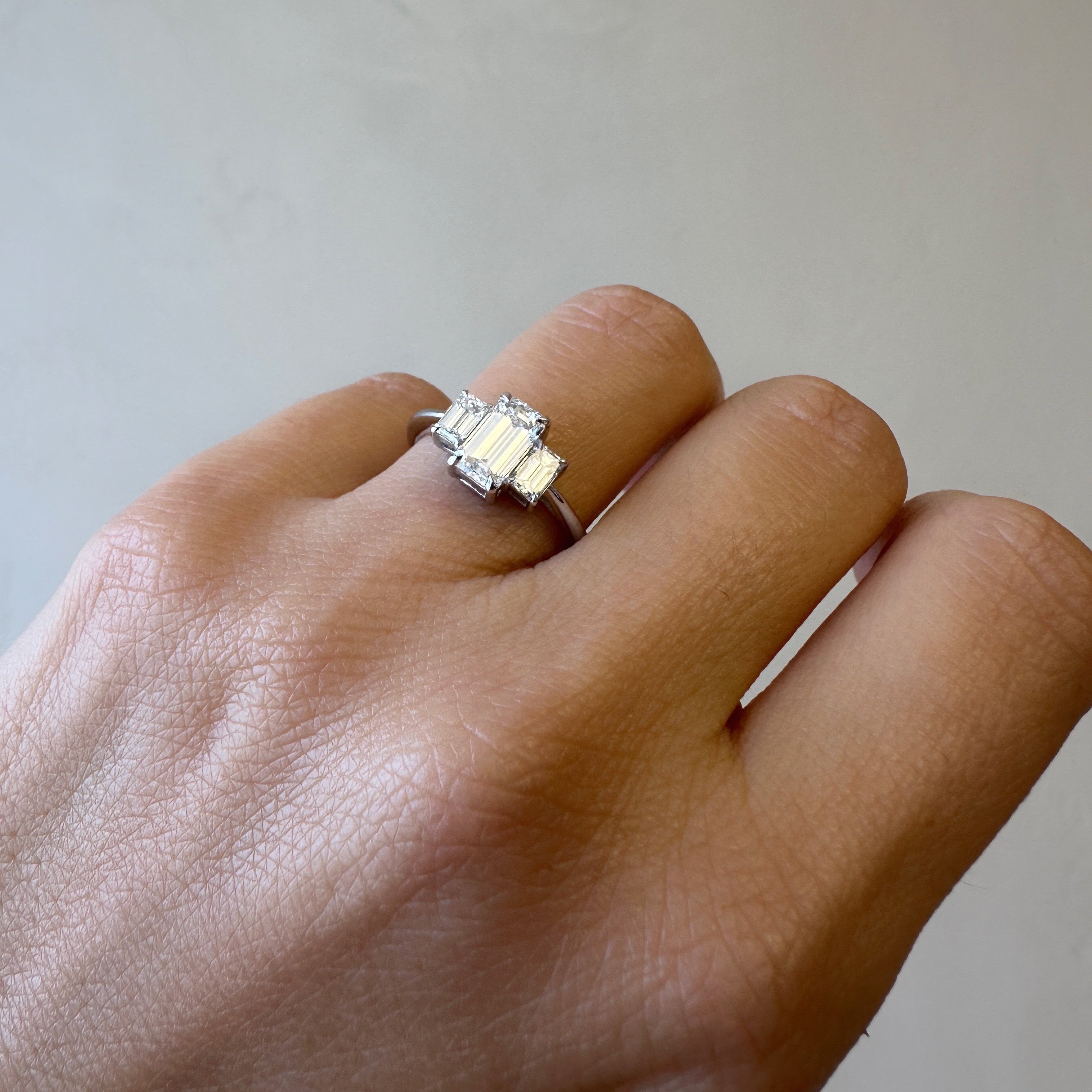 Three Stone Emerald Ring