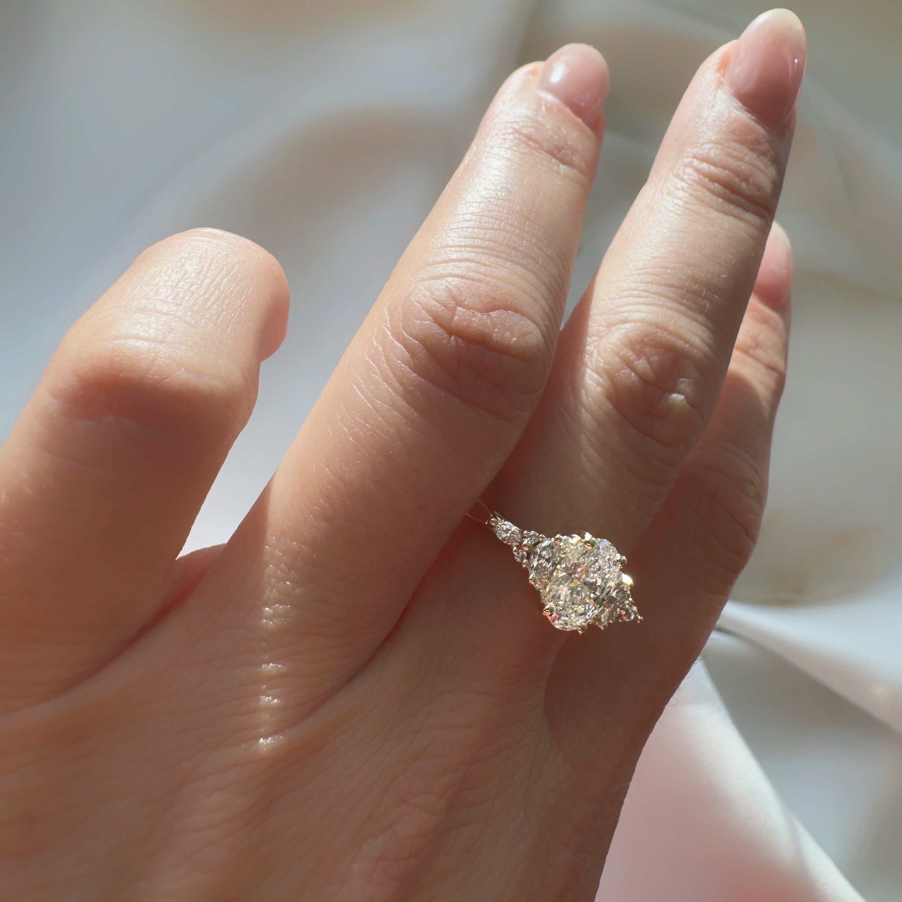 Oval Diamond and baby Marquise