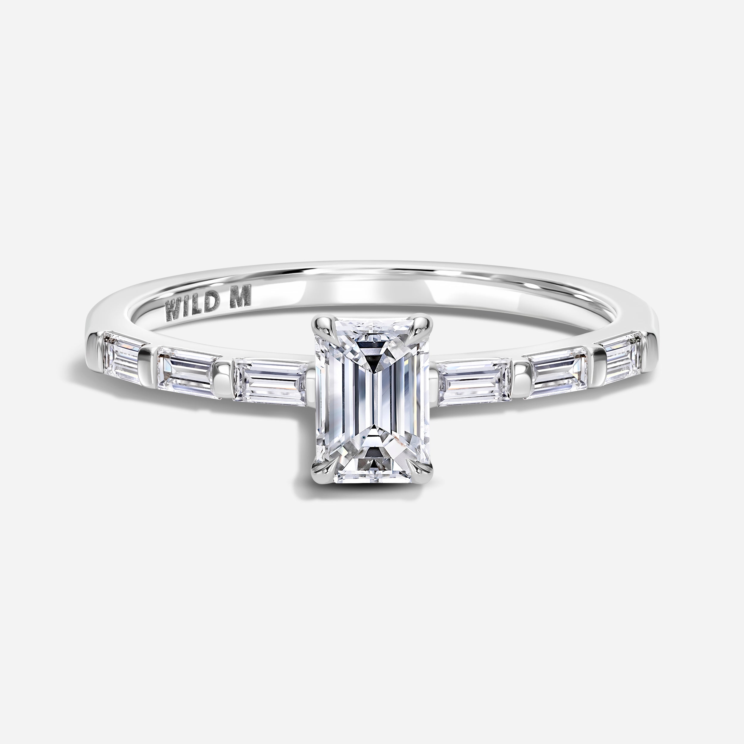 Emerald & Baguettes Engagement Ring