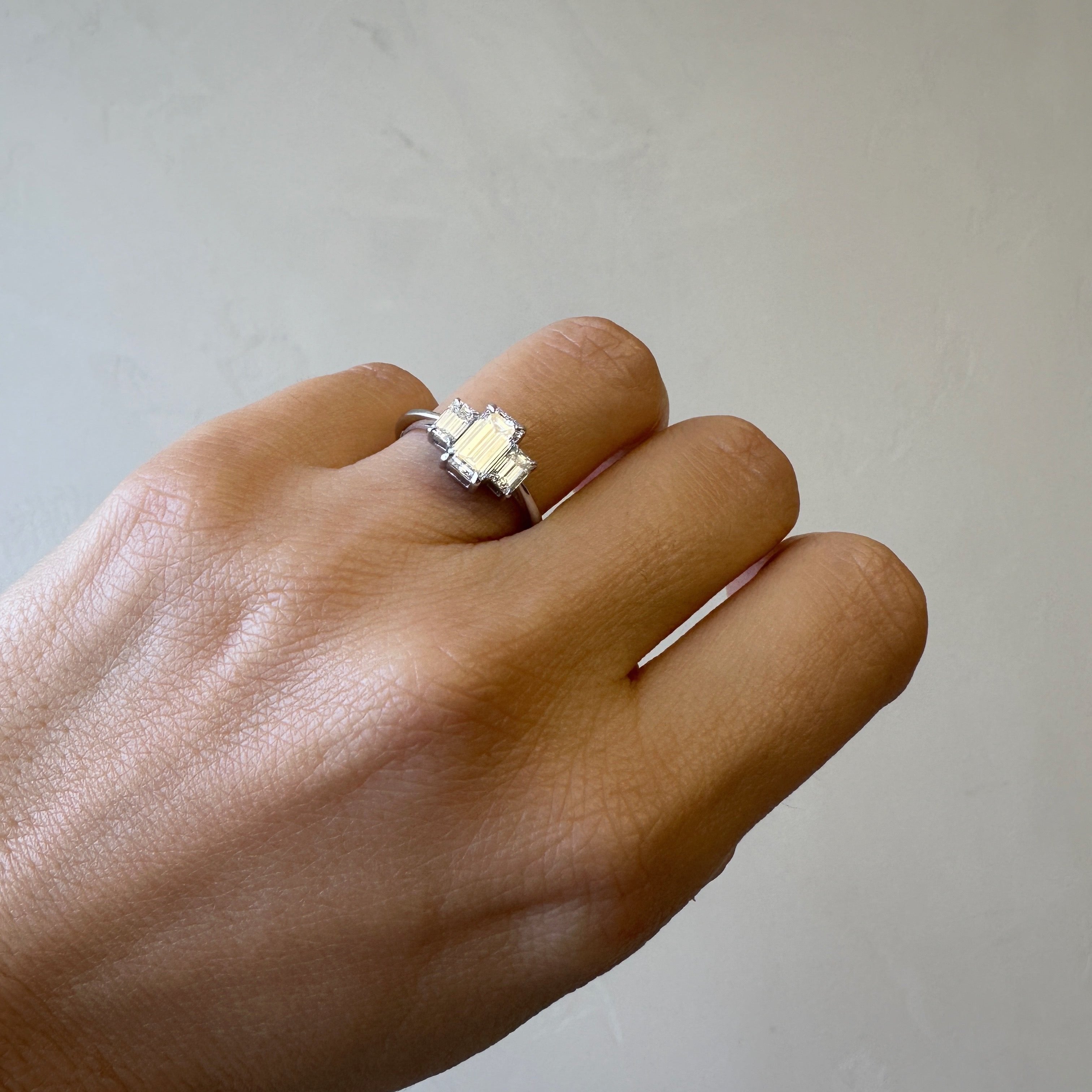 Three Stone Emerald Ring