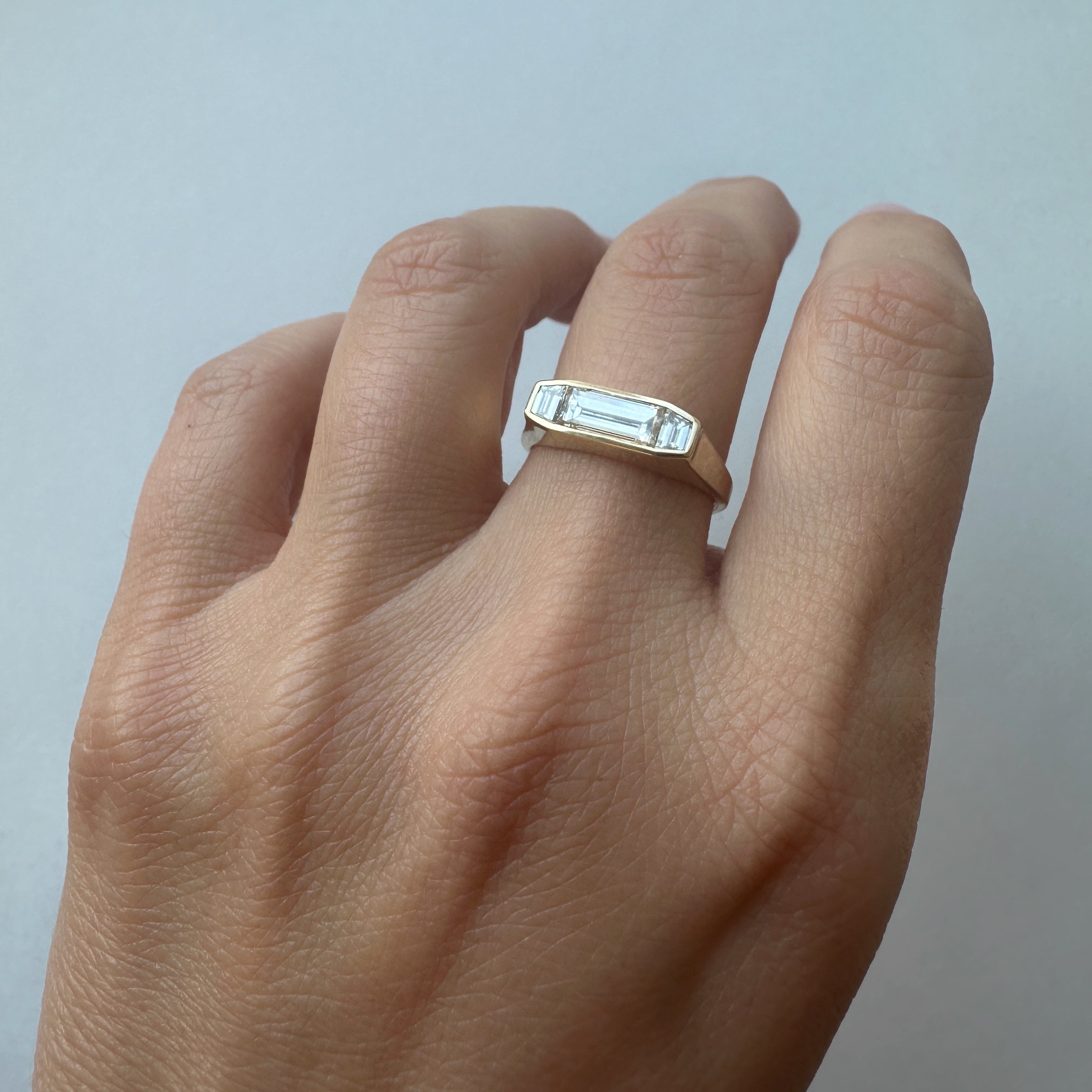 Baguette & Traps Bezel Ring