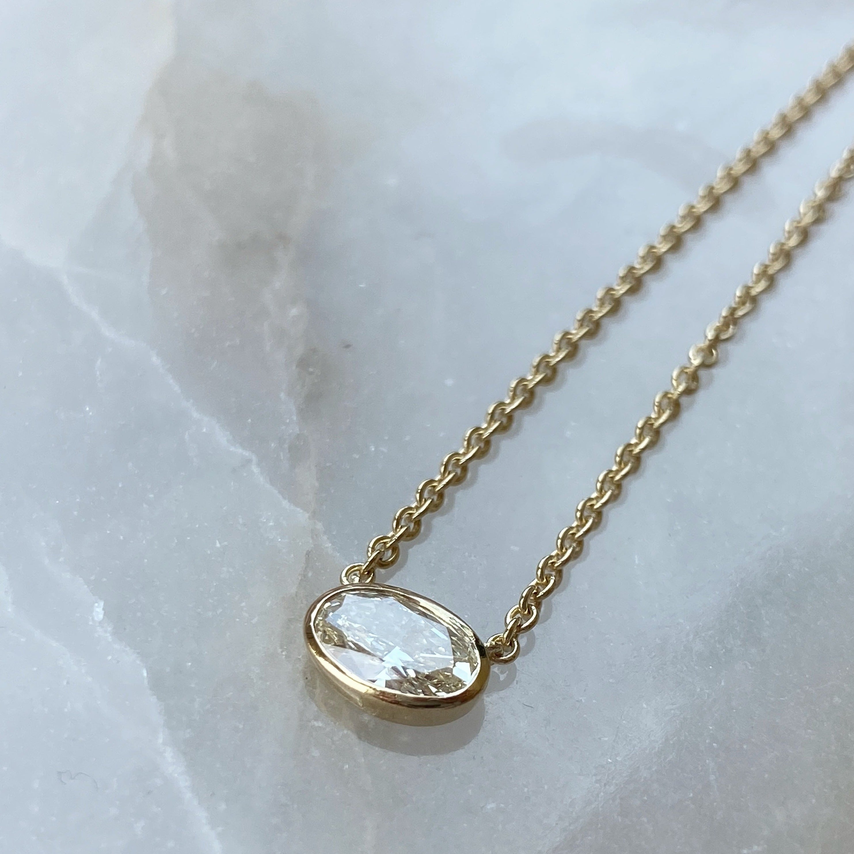 Oval Bezel Necklace
