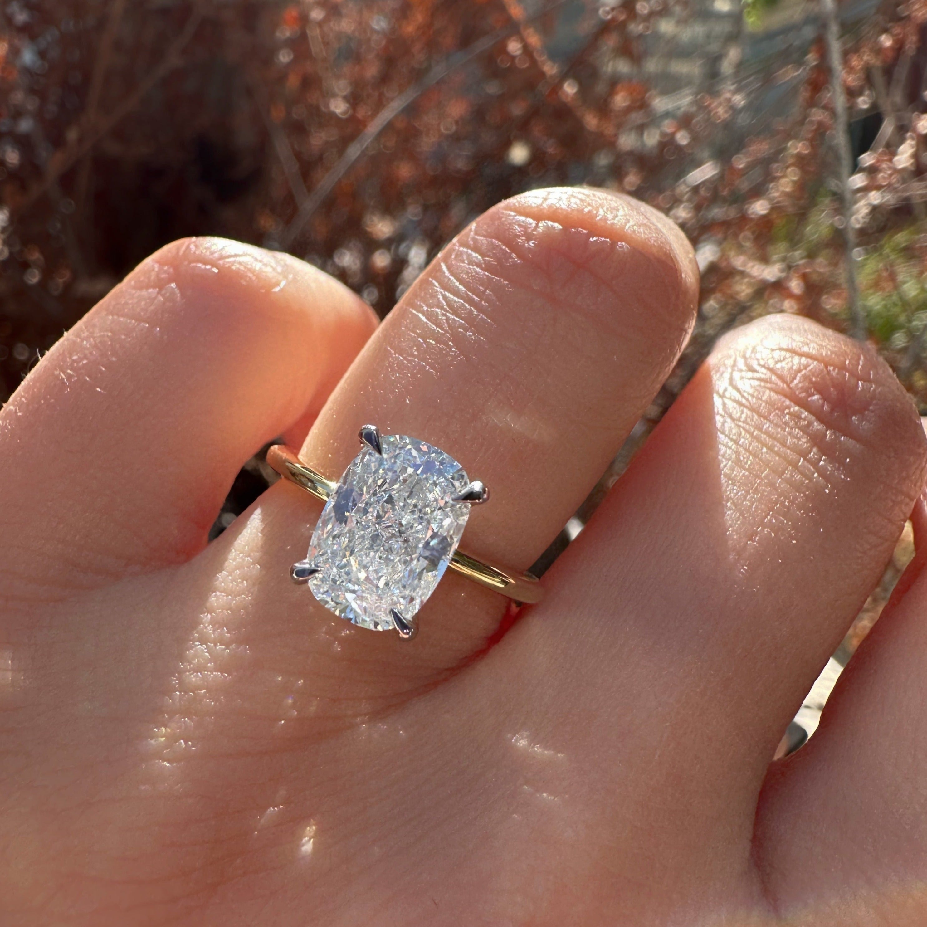 Cushion Cut Super Slim Solitaire Ring | 2 CT