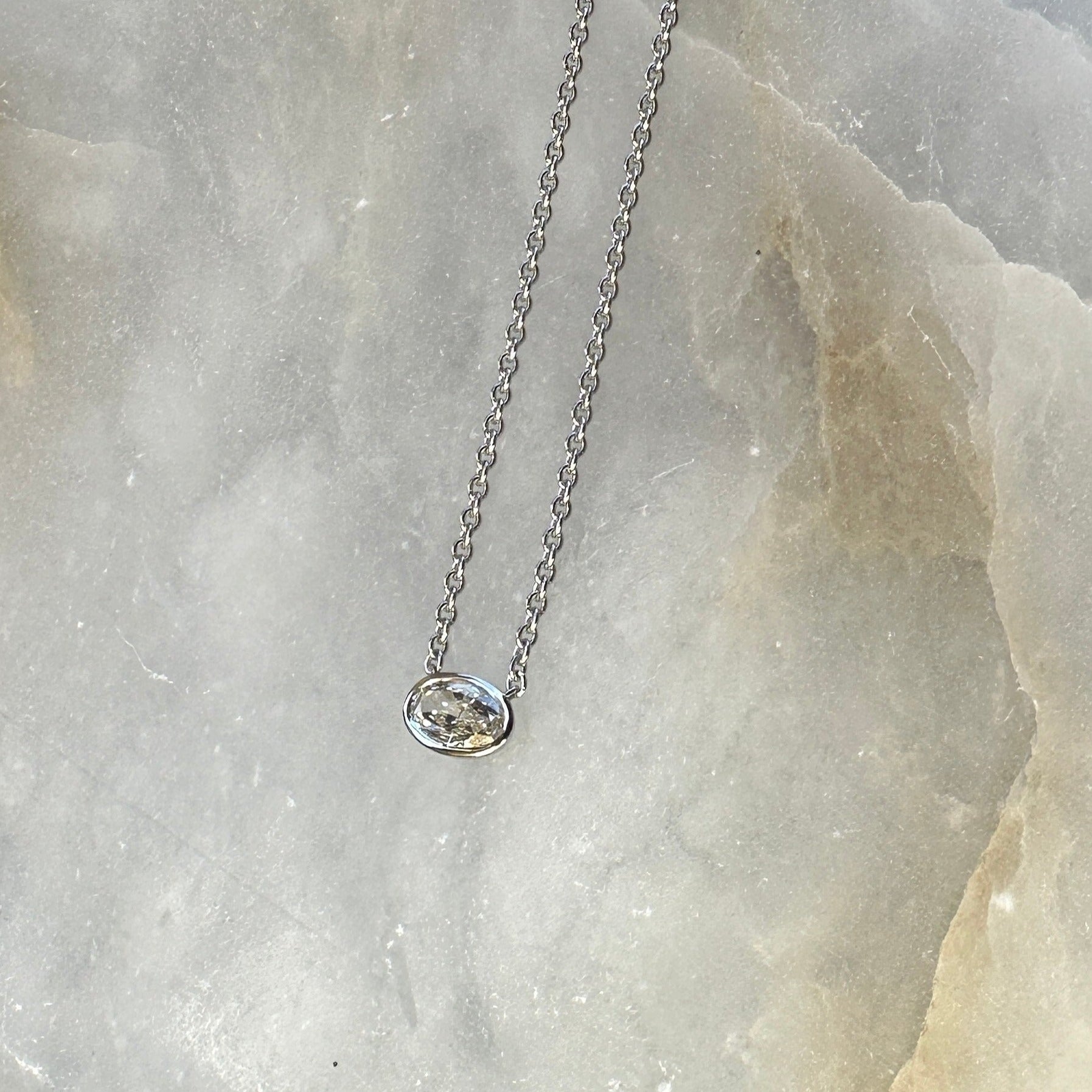 Oval Bezel Necklace