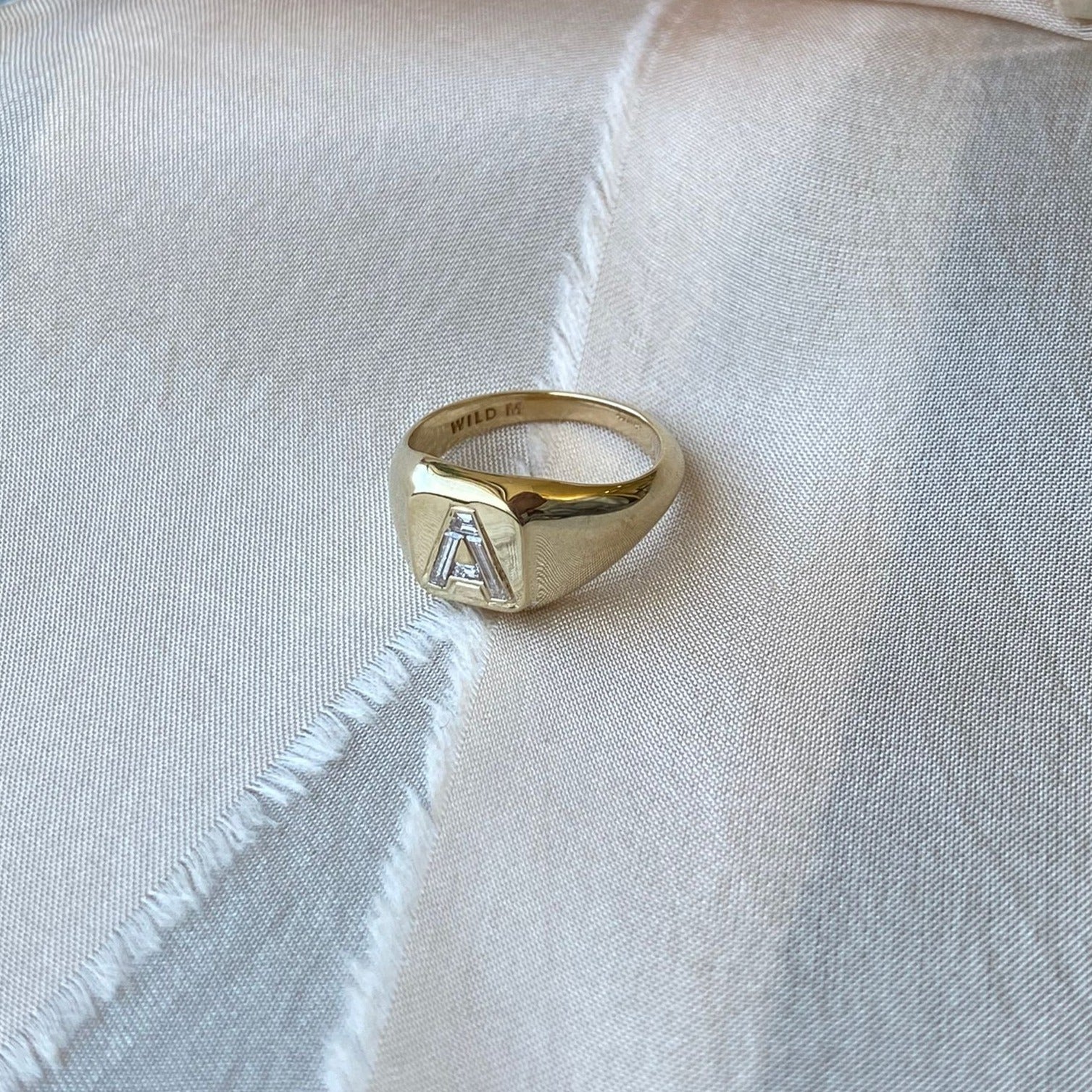 Pinky Letter Signet Ring