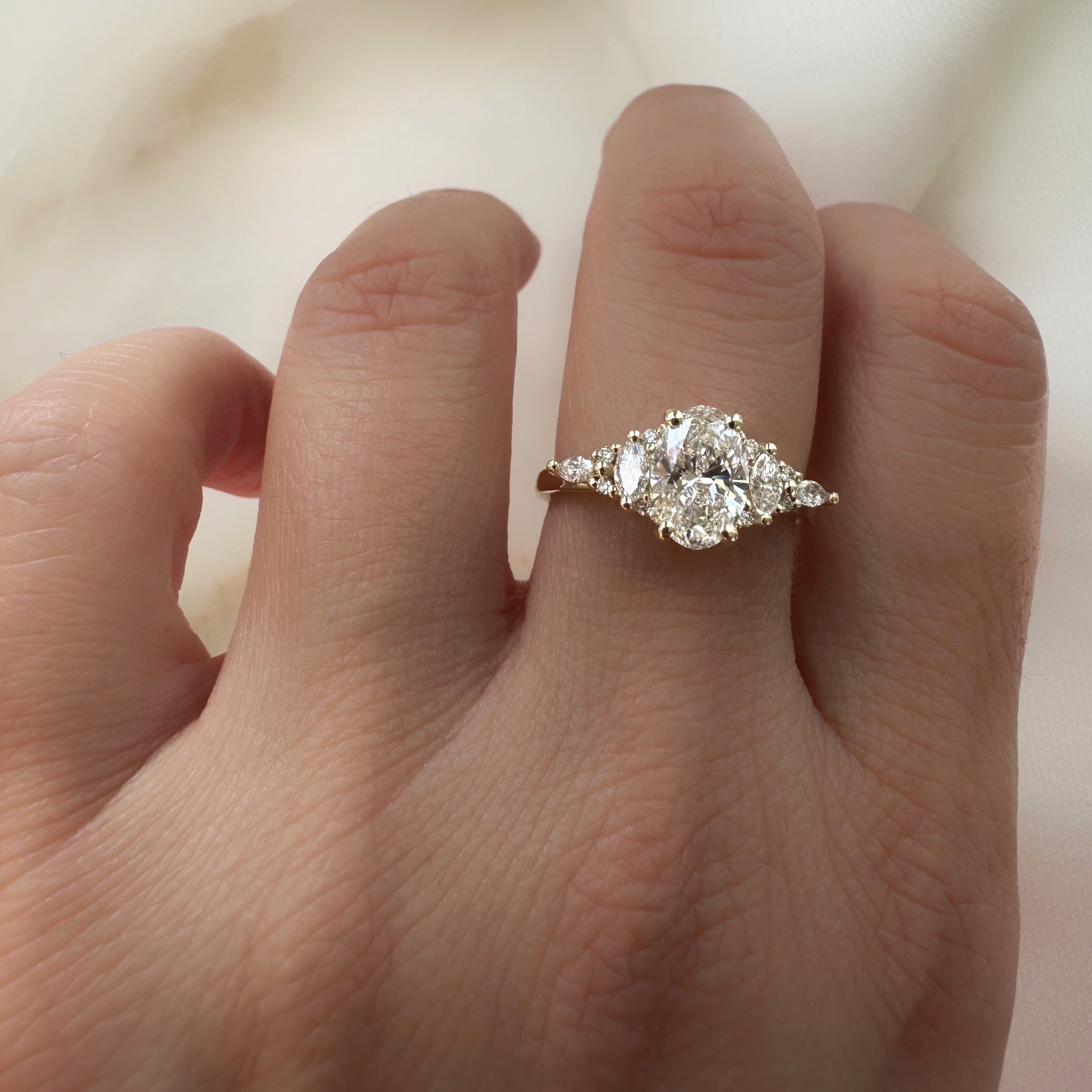 Oval Diamond and baby Marquise