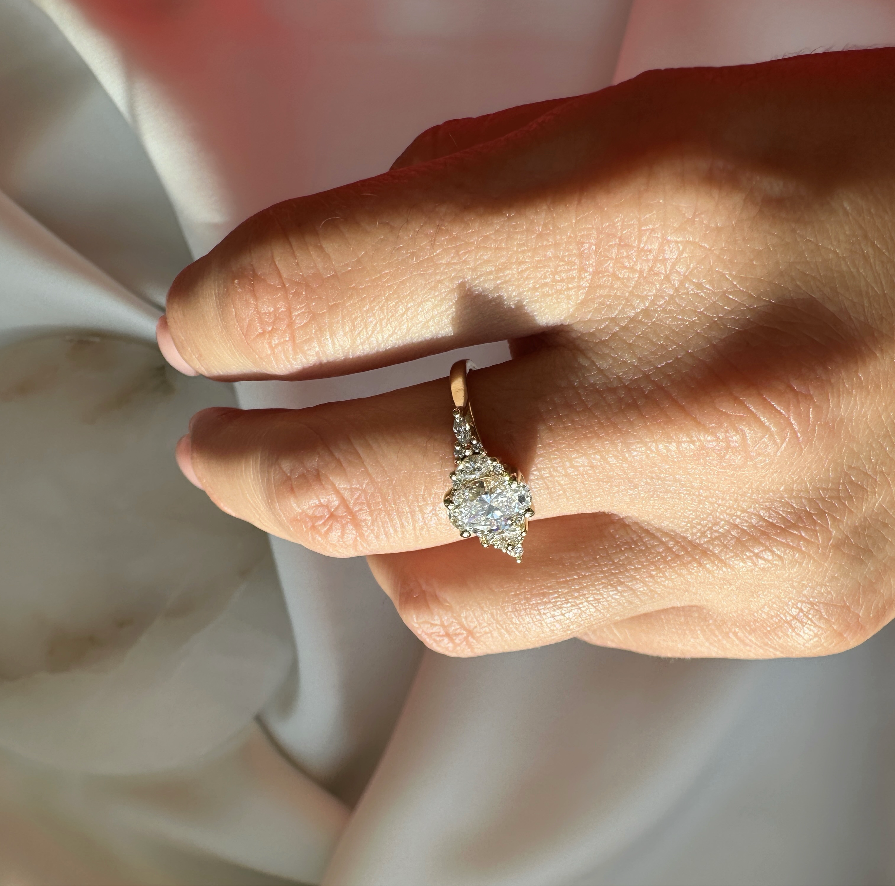 Oval Diamond and baby Marquise