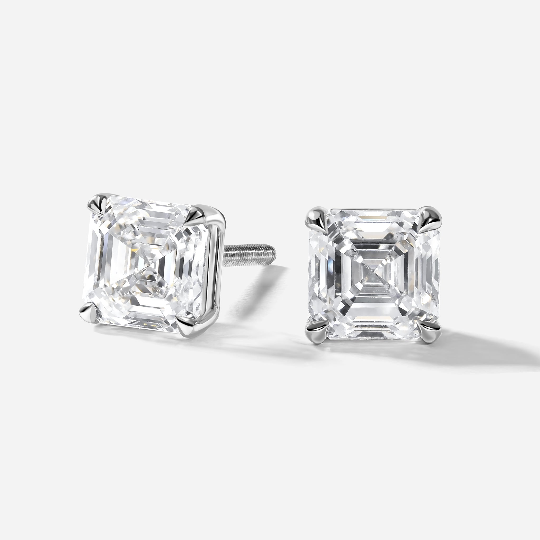 Asscher Cut Studs | 1CT