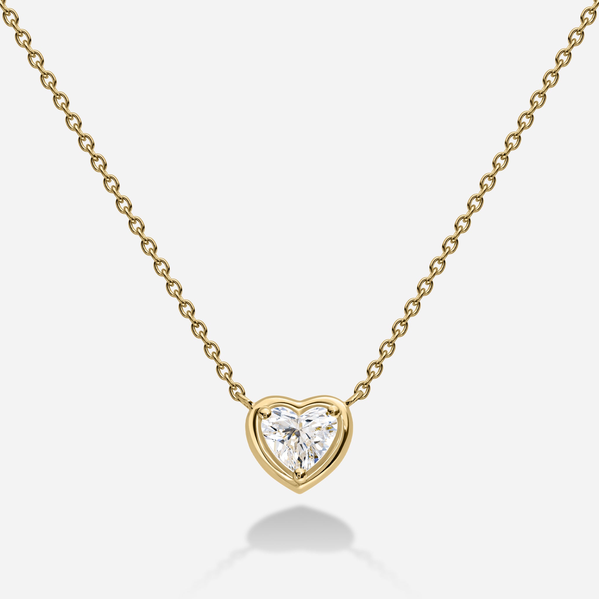 Heart Shape Bezel Necklace | 0.50 CT