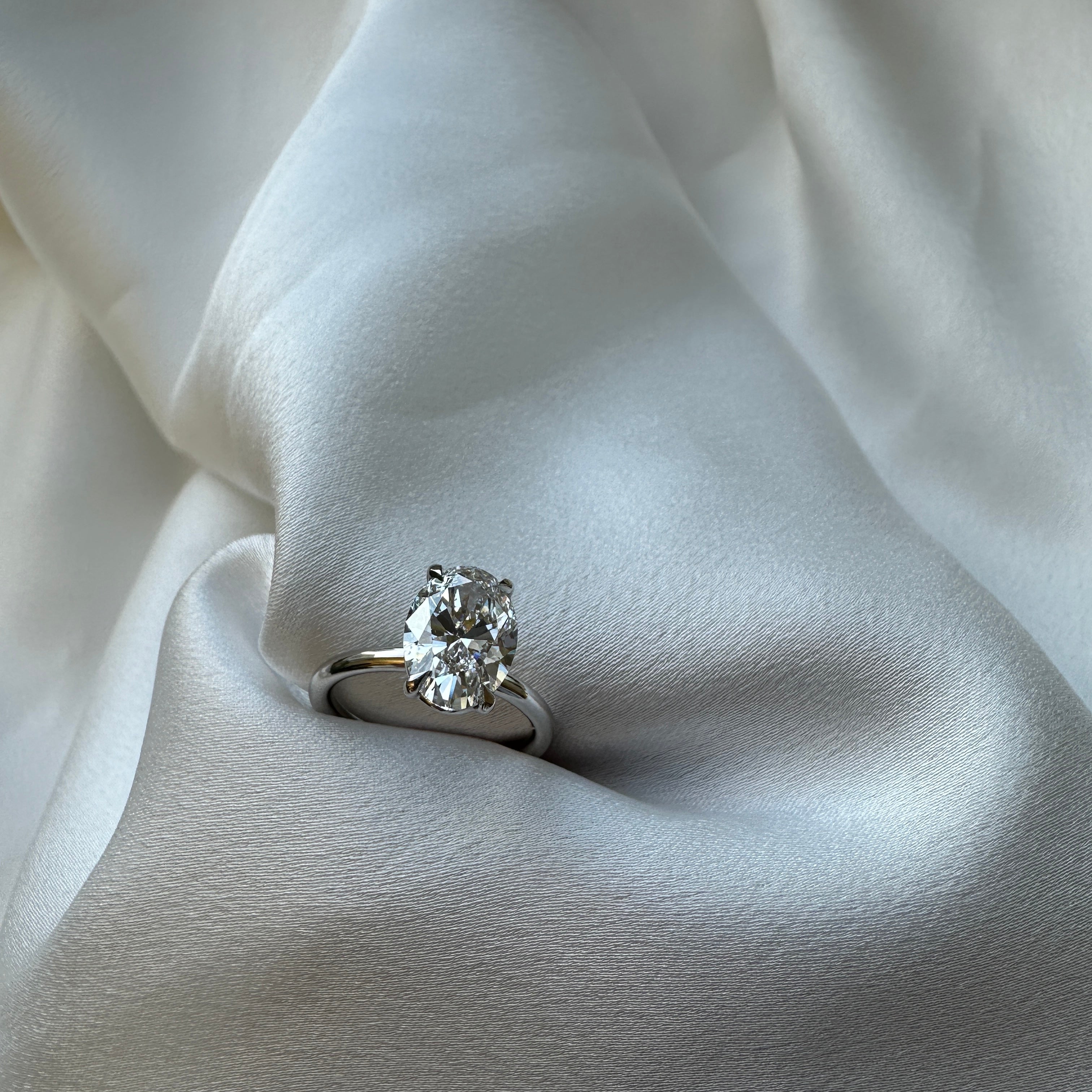 Oval Solitaire Ring | 2.5 CT