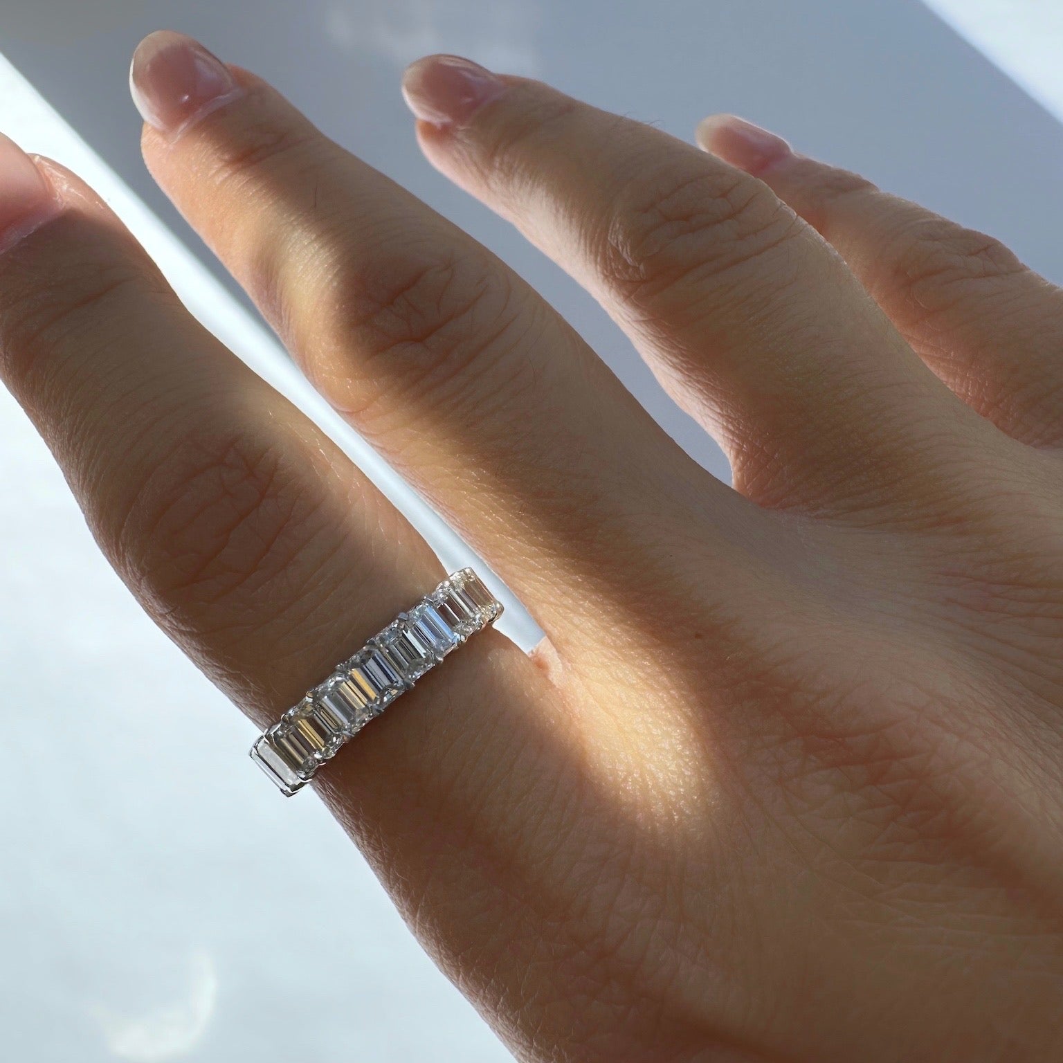 Emerald Cut Eternity Band