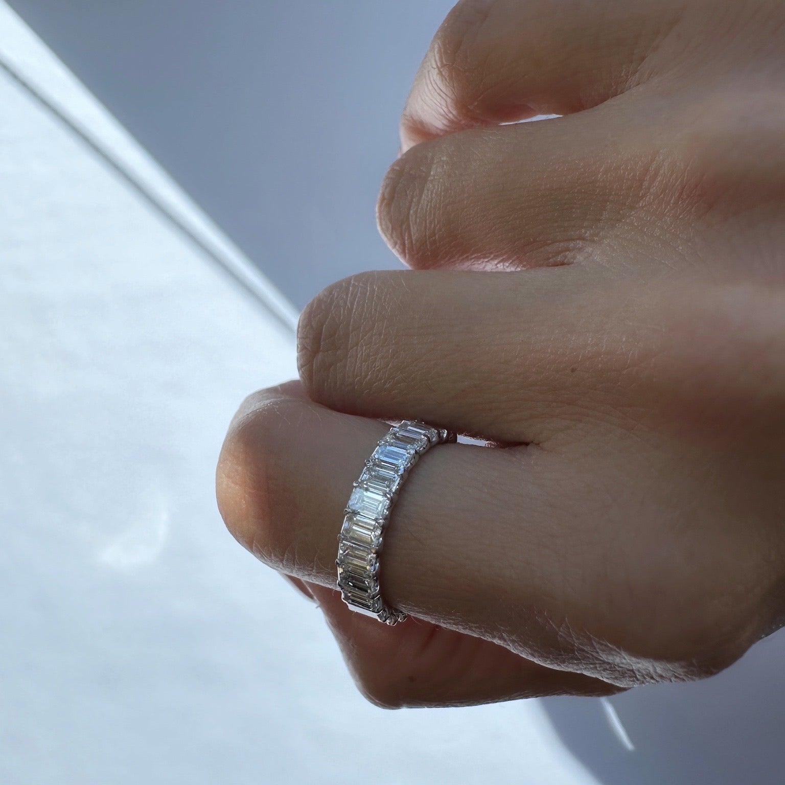 Emerald Cut Eternity Band