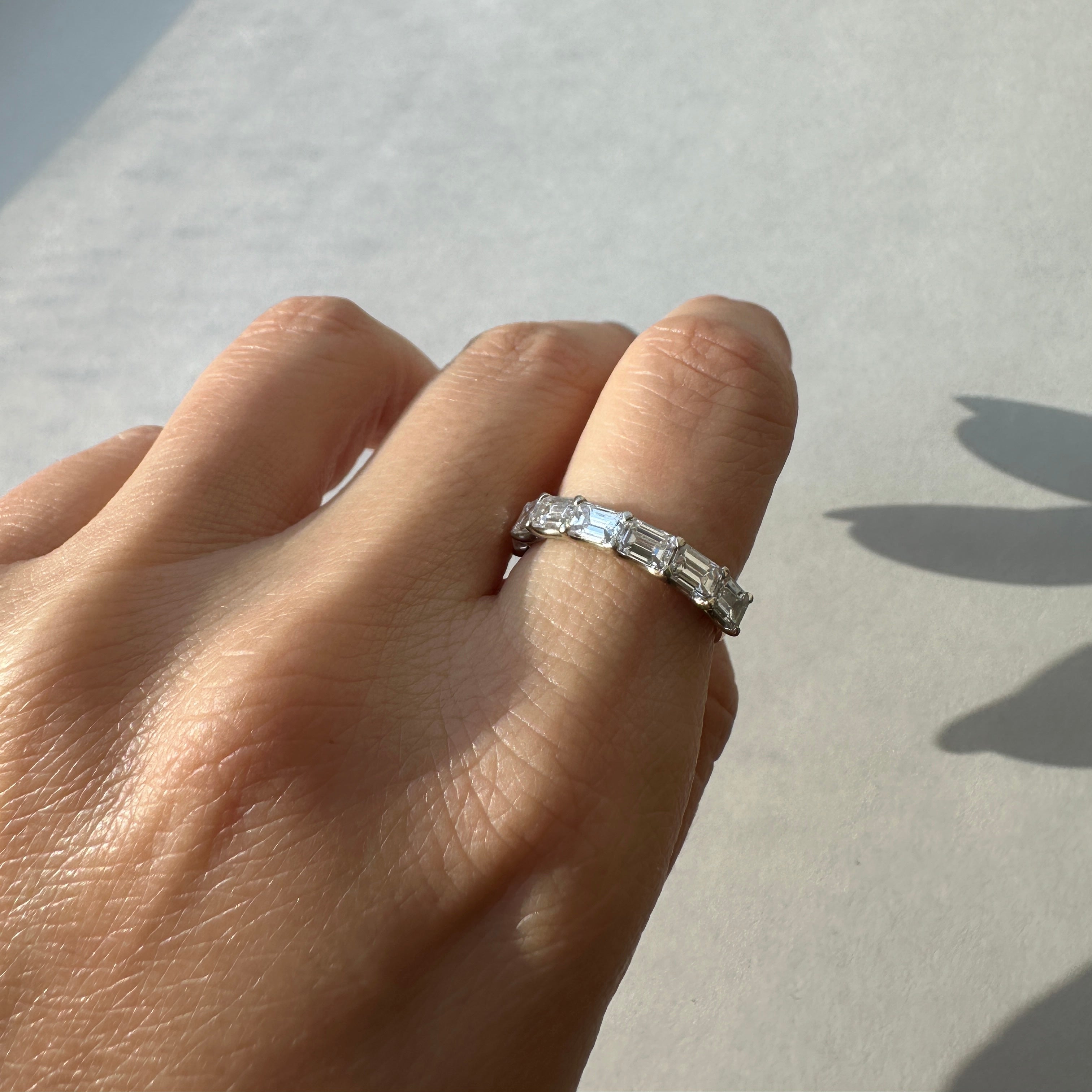 East-West Emerald Cut Band