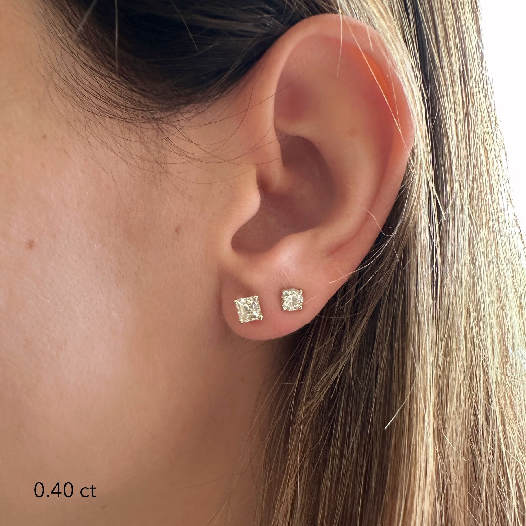 Asscher Cut Studs