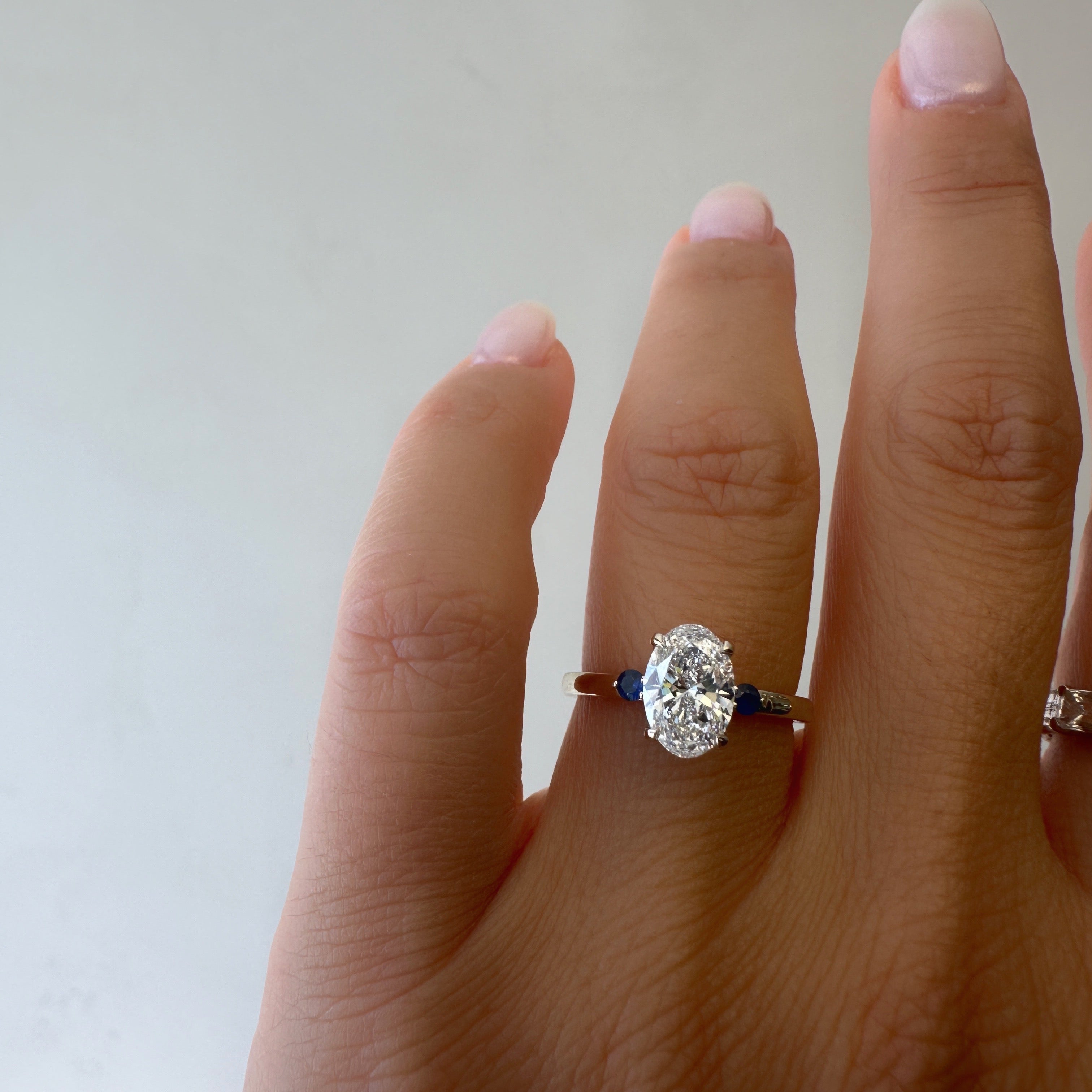 Oval Diamond and sapphires
