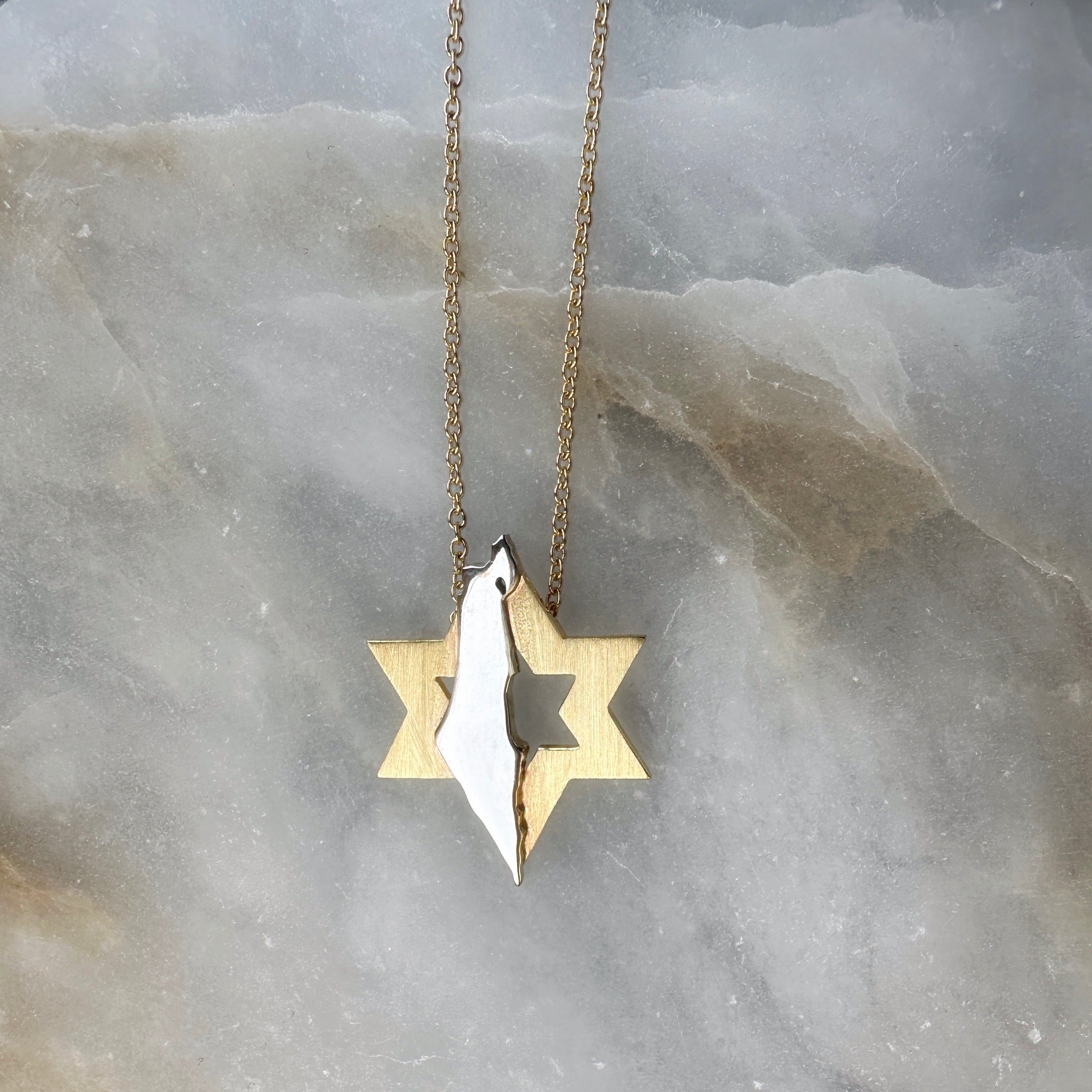 Star of David and Israel's Silhouette