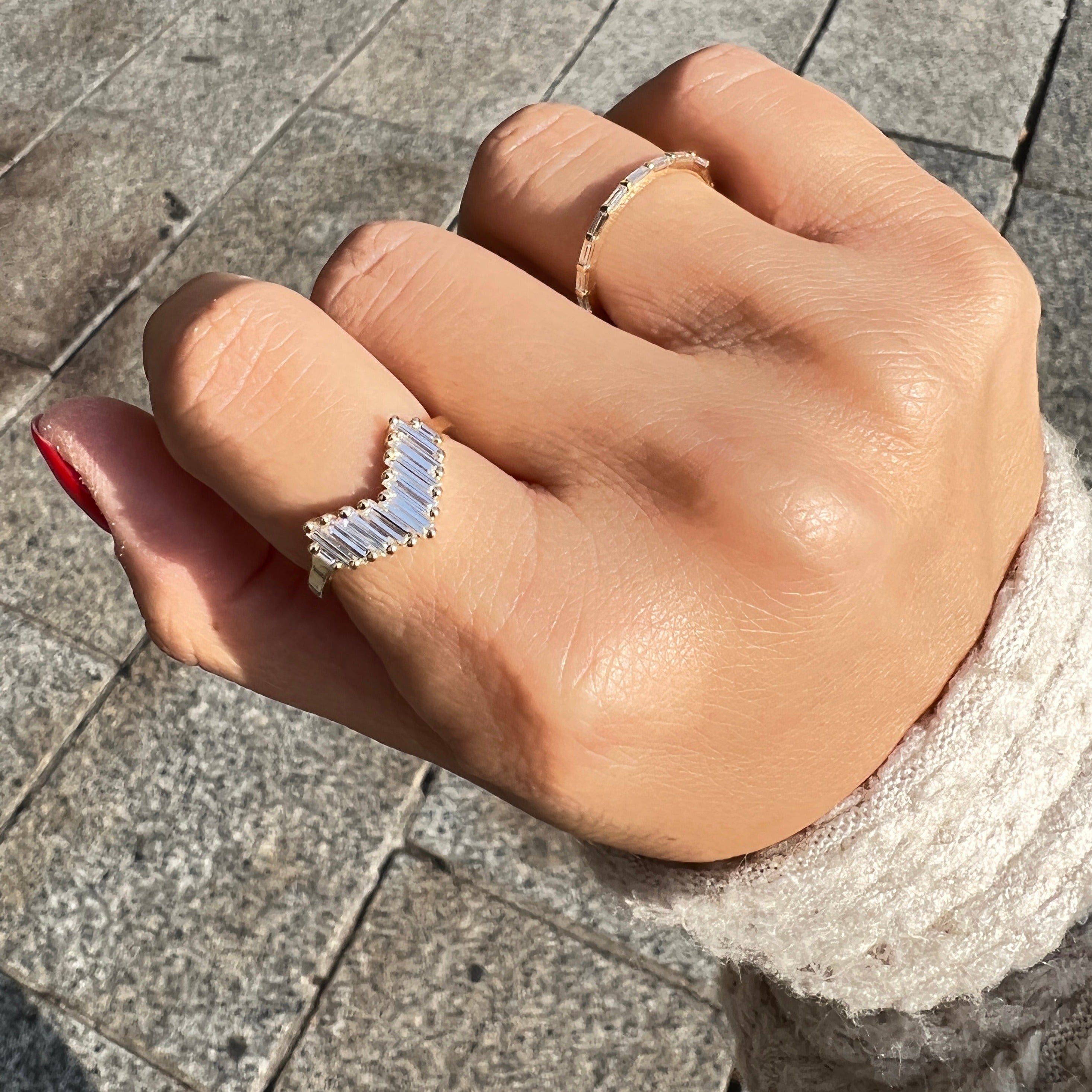 Art Deco V Ring