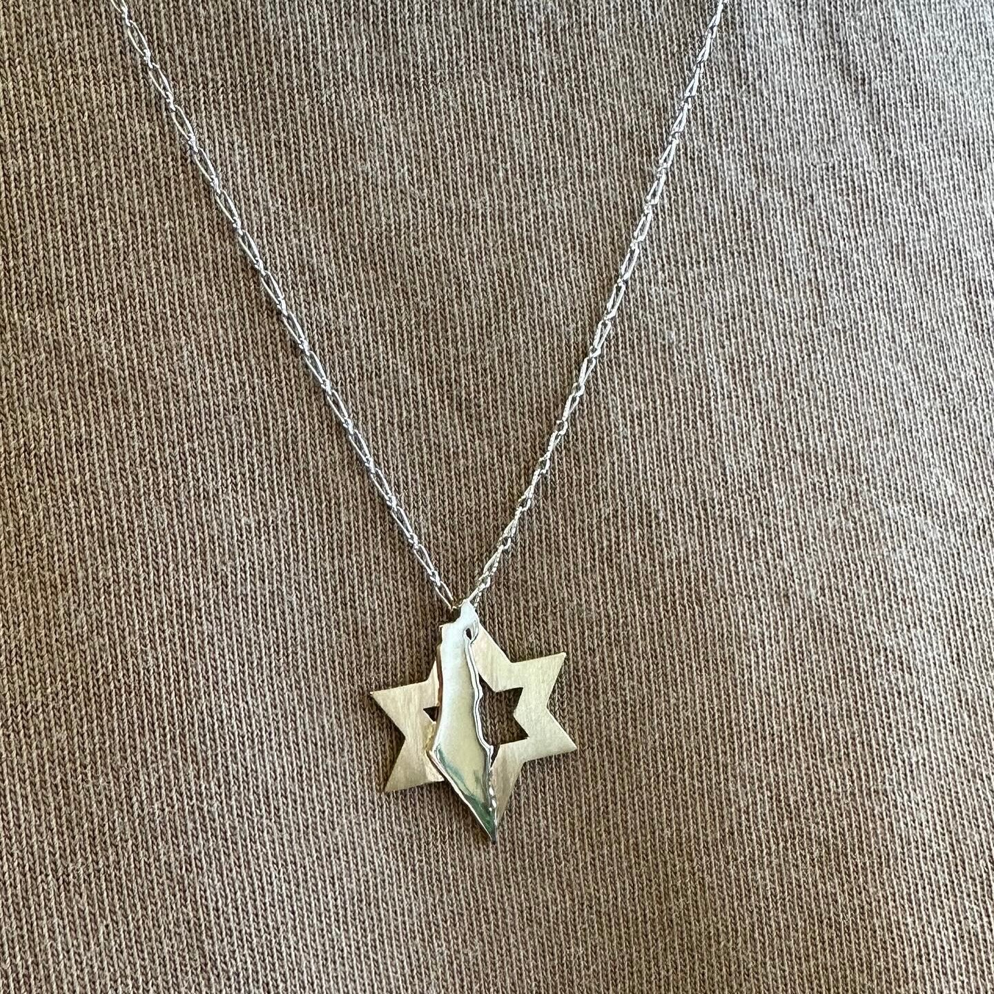 Star of David and Israel's Silhouette
