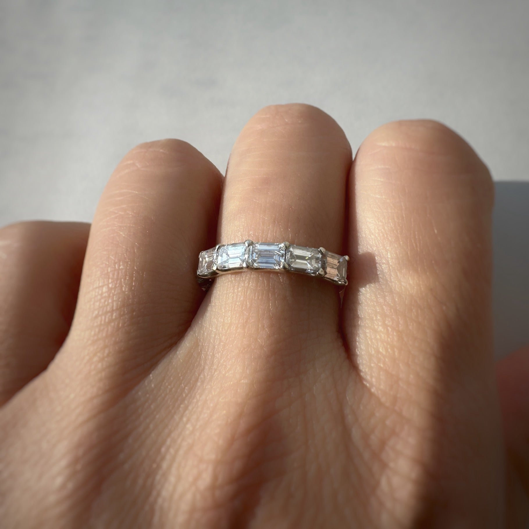 East-West Emerald Cut Band