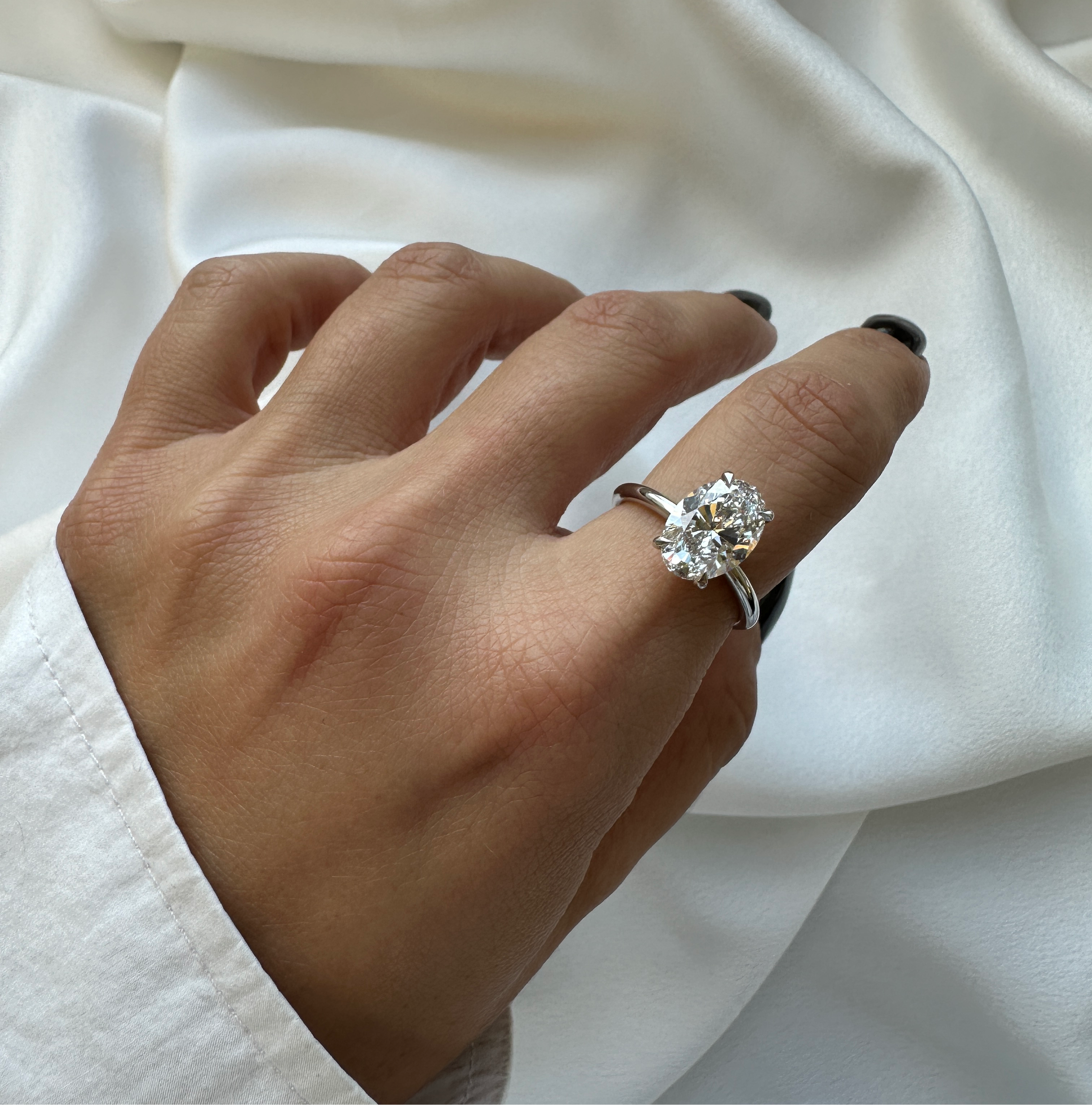 Oval Solitaire Ring | 2.5 CT