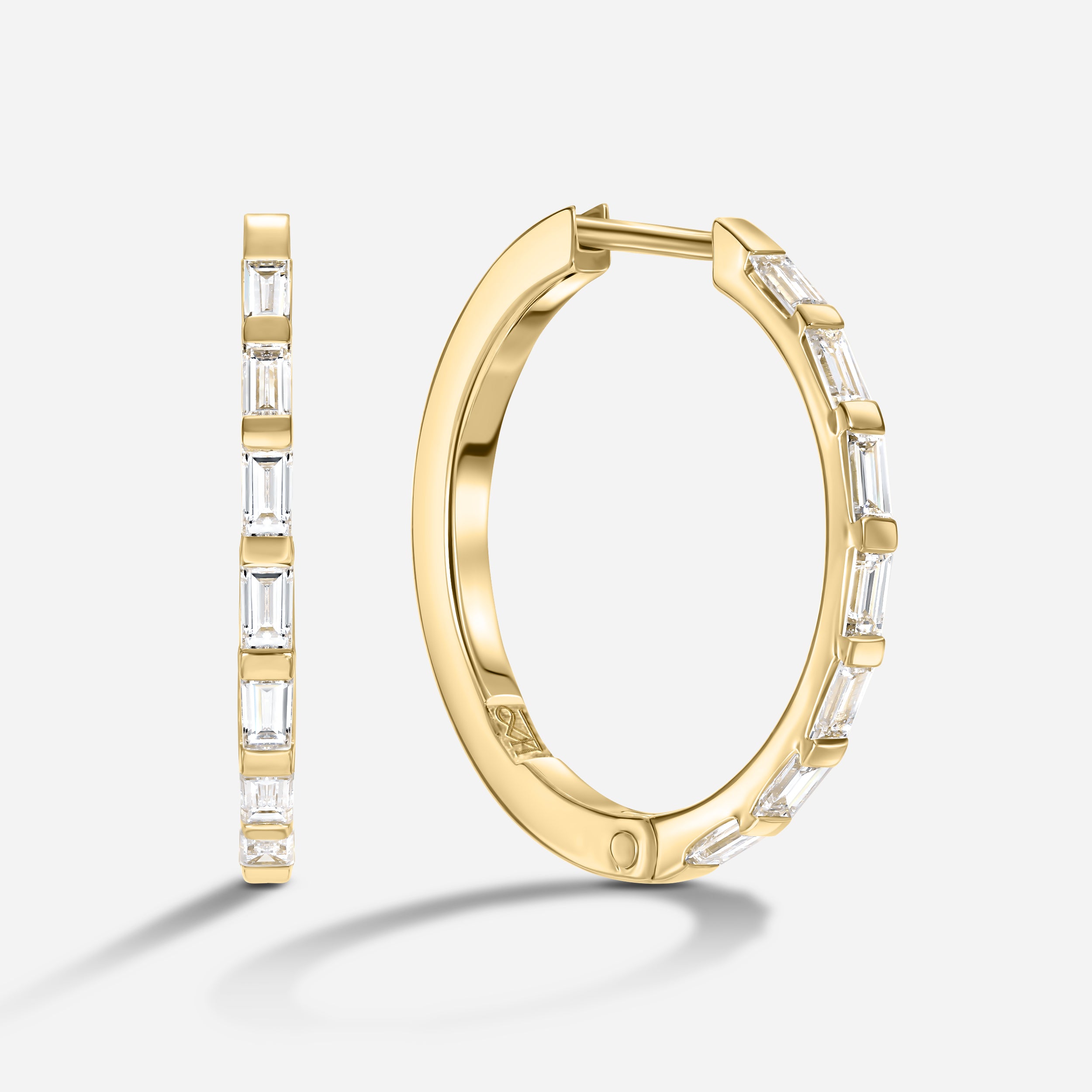 LONG LUNCH | Medium Baguette Hoop Earrings