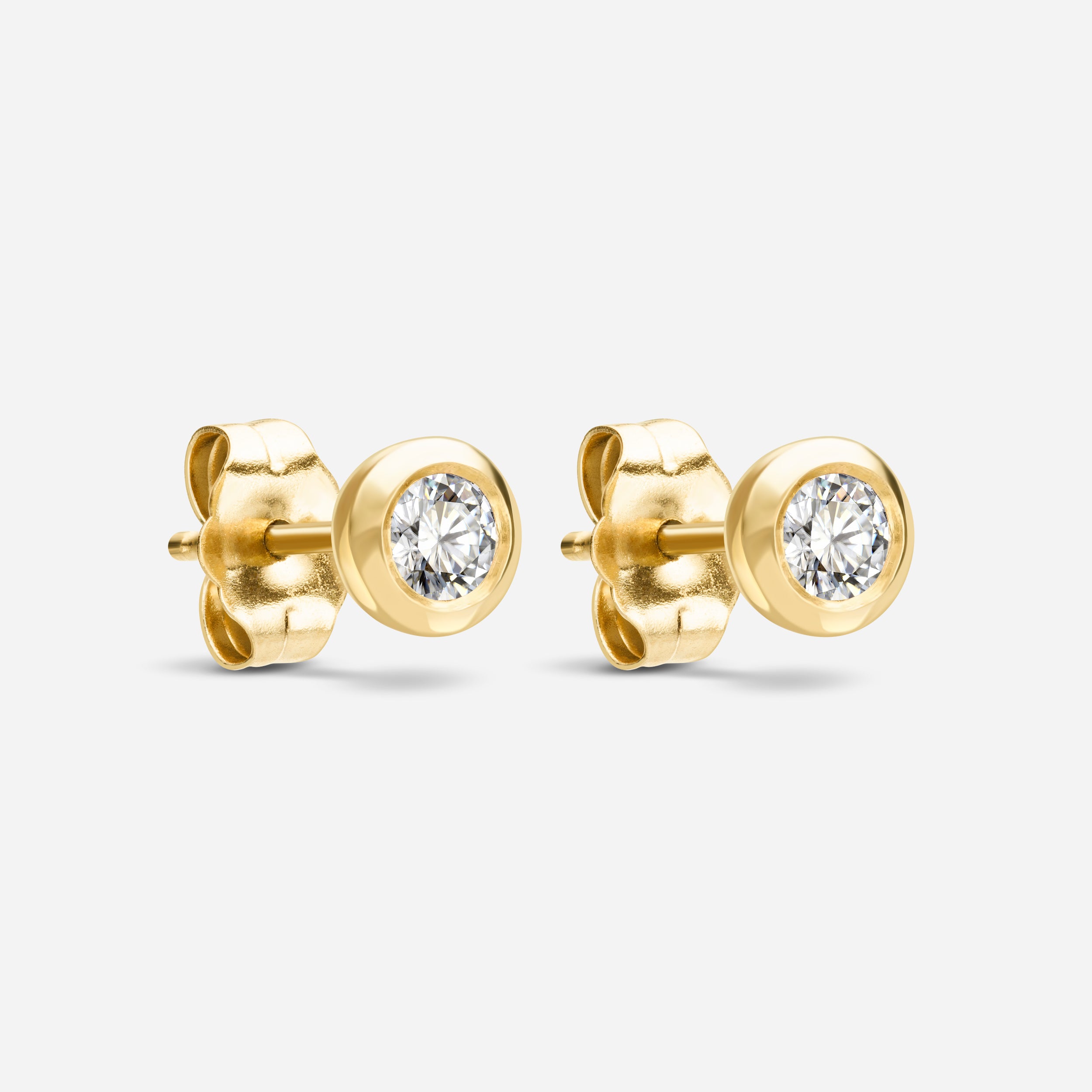 Round Bezel Studs | 0.15 CT
