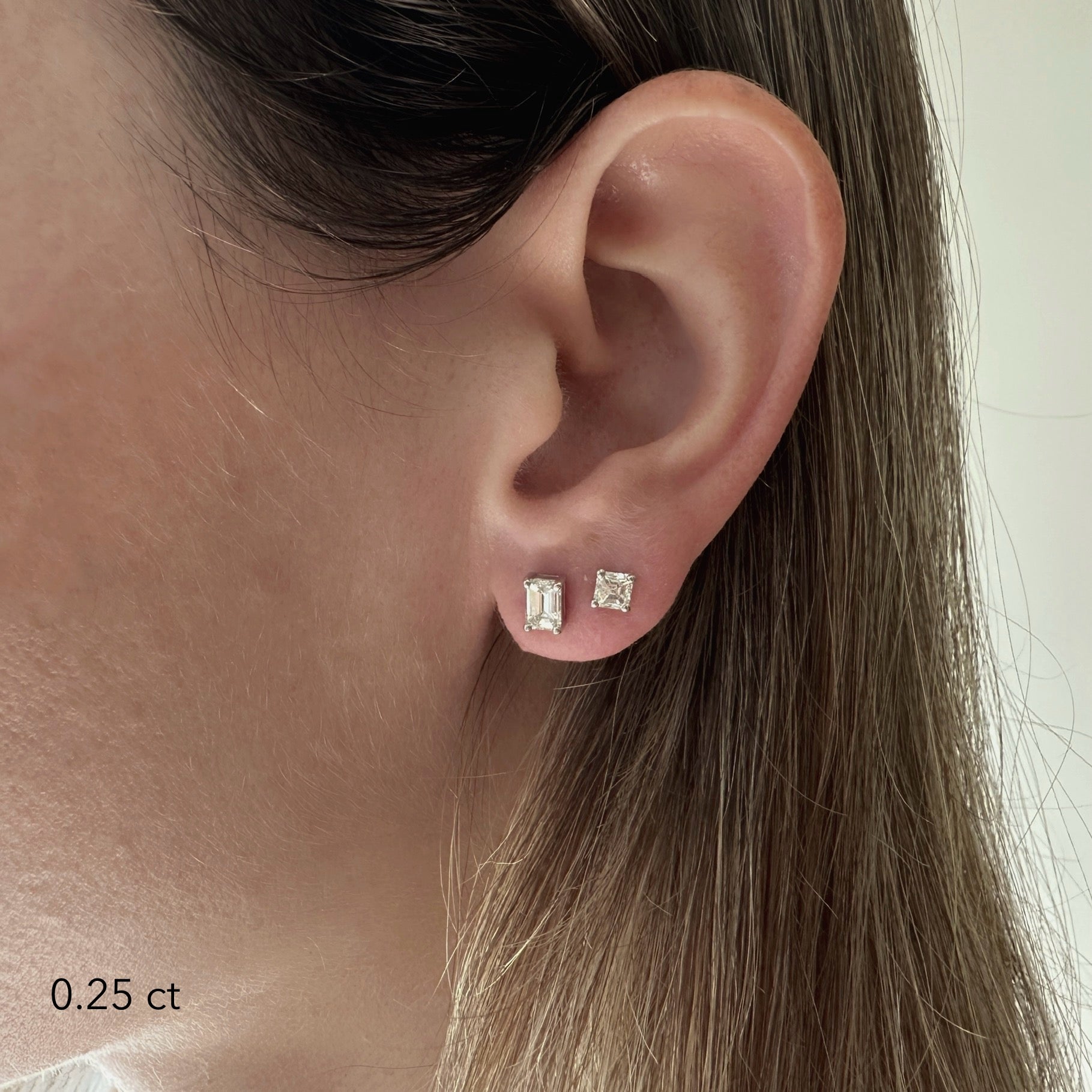 Asscher Cut Studs