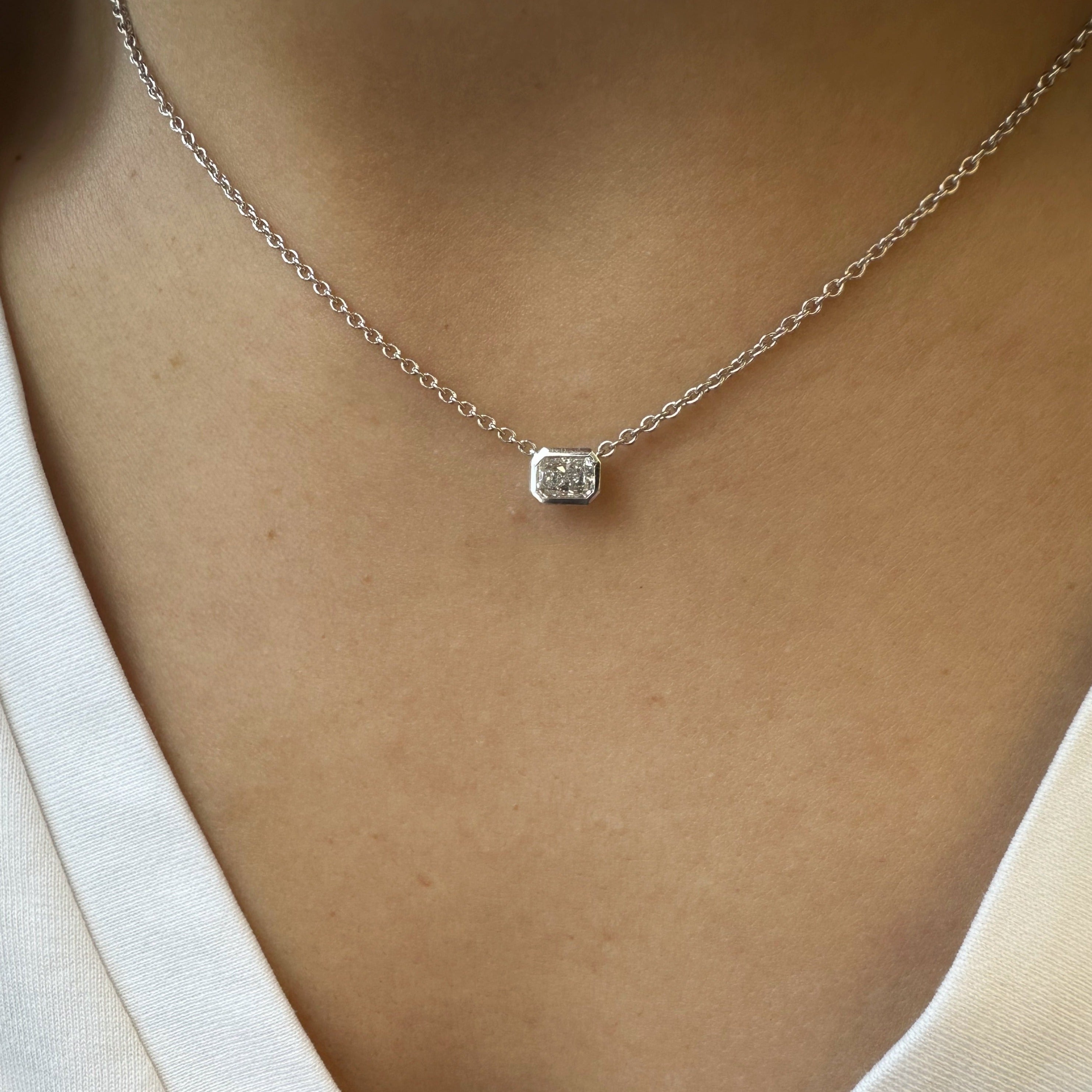 Radiant Bezel Necklace