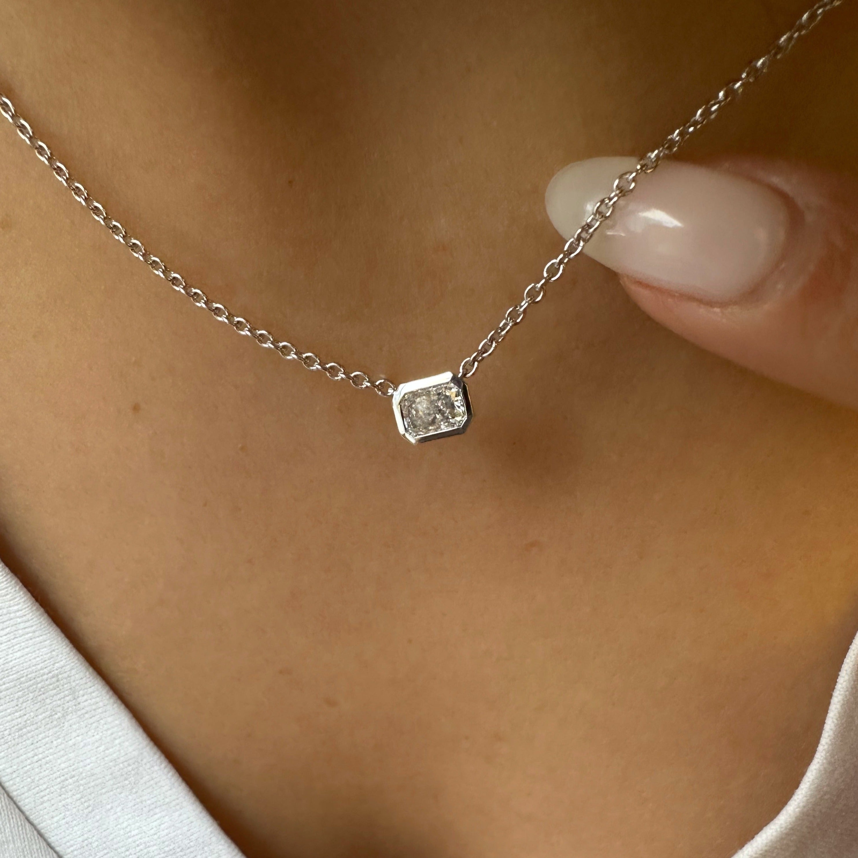 Radiant Bezel Necklace