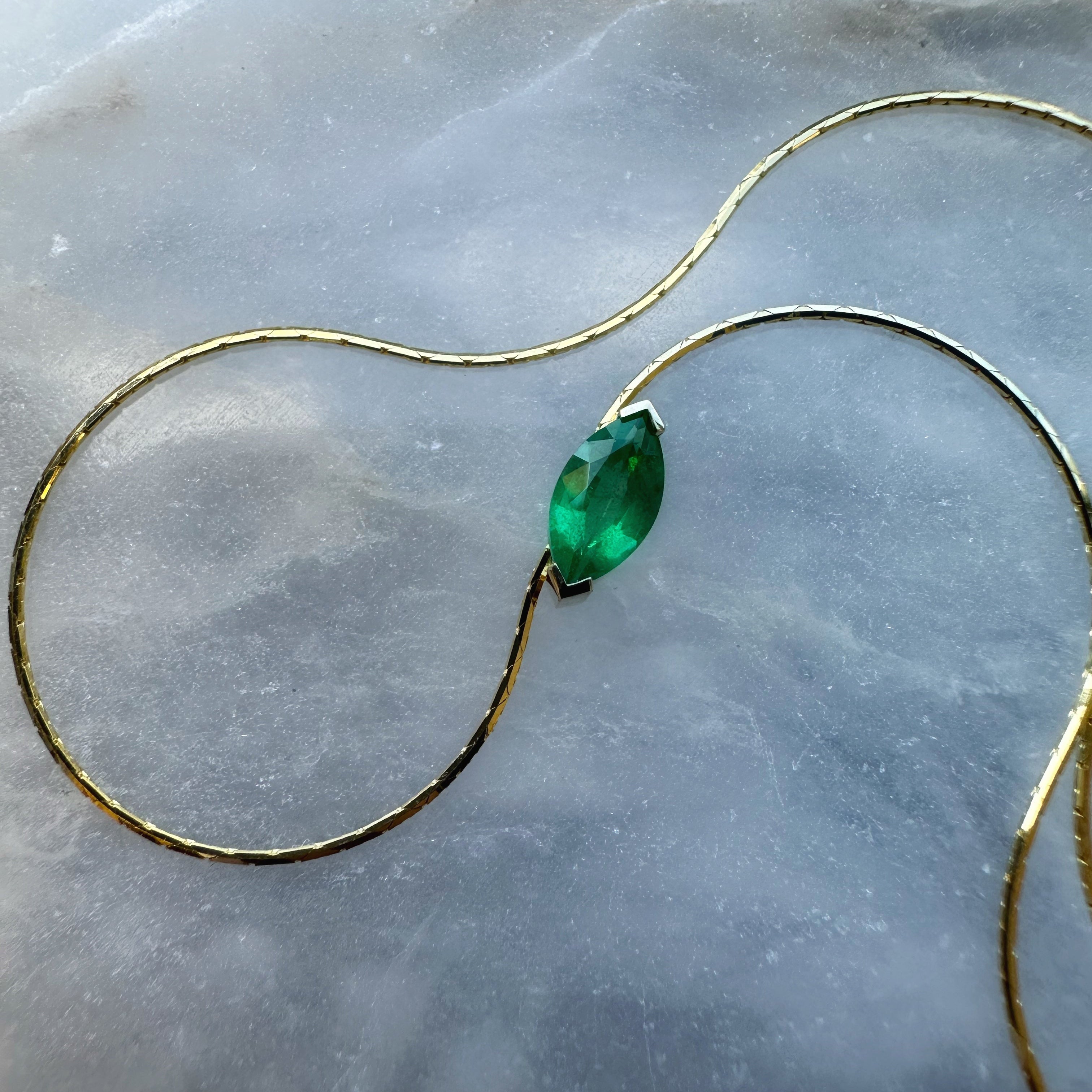 Gold Thread Green Emerald Marquise | 0.50 CT