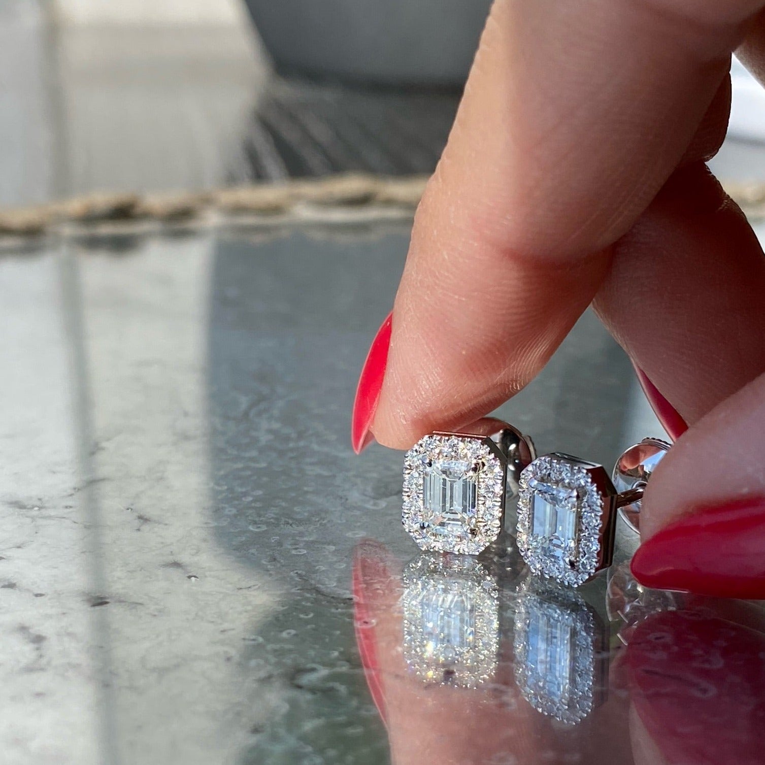 Pave Emerald Studs