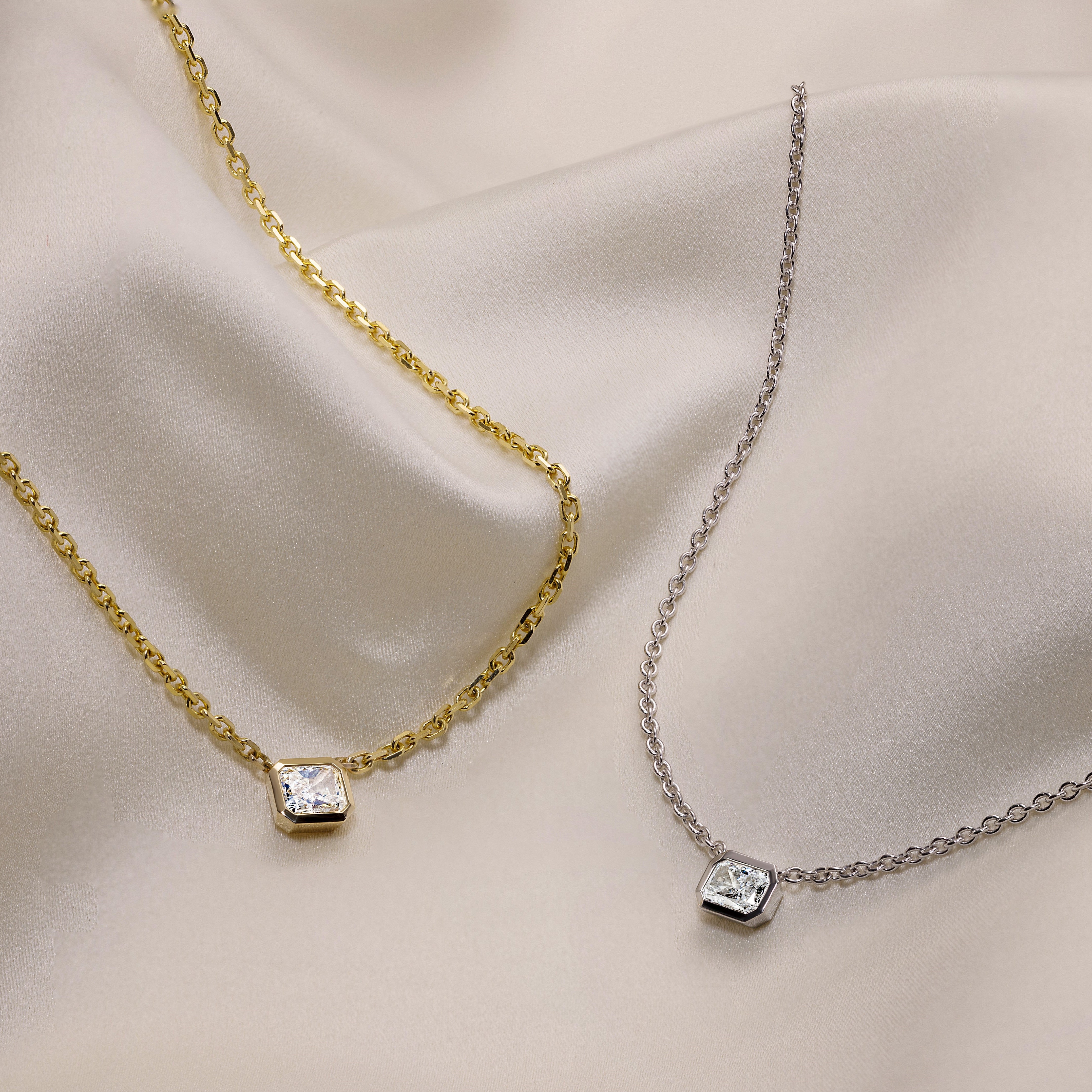 Radiant Bezel Necklace